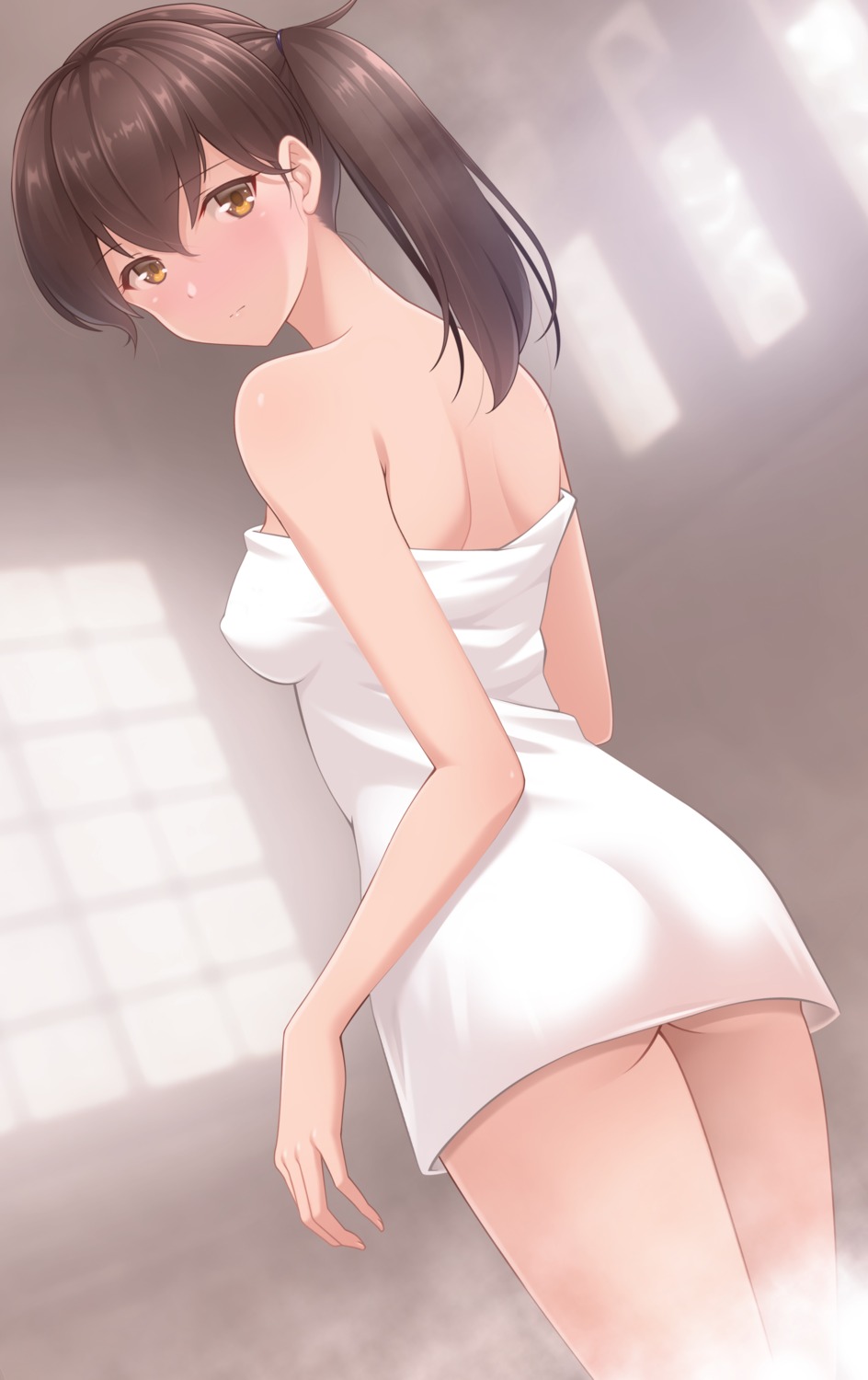 ass azuki-iro kaga_(kancolle) kantai_collection towel