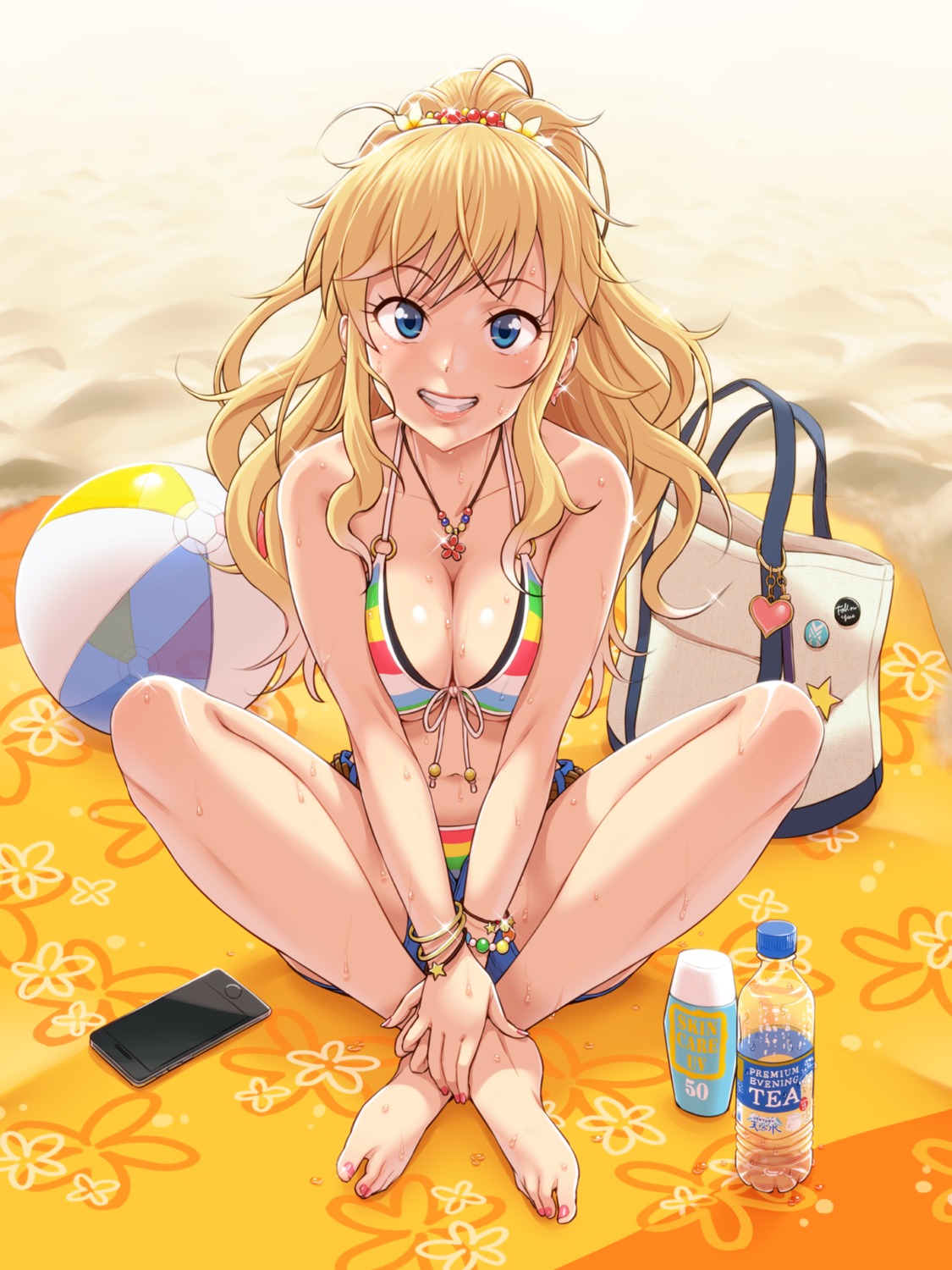 bikini cleavage feet nigou ootsuki_yui swimsuits the_idolm@ster the_idolm@ster_cinderella_girls underboob