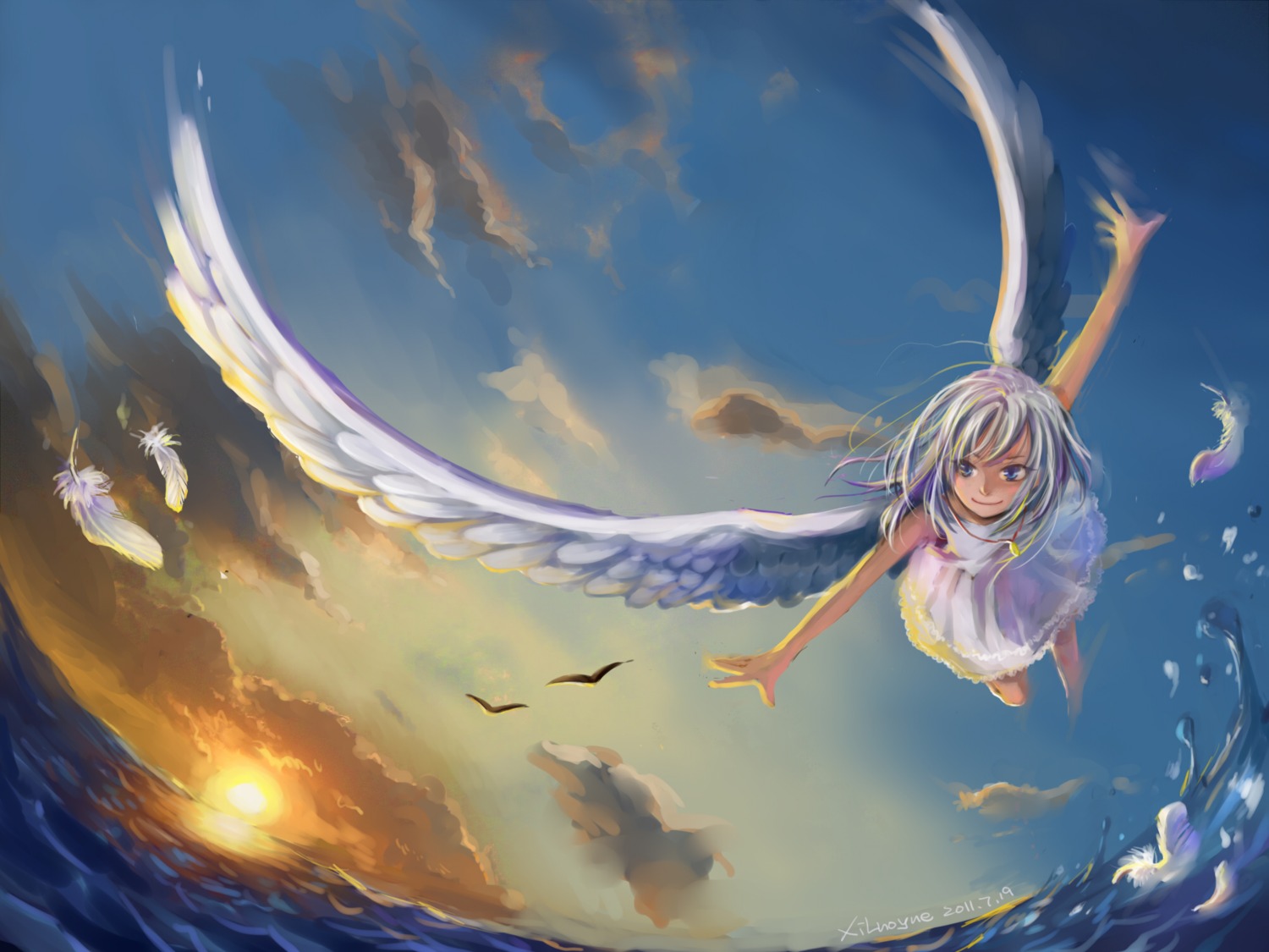 angel kiratsuki landscape wings