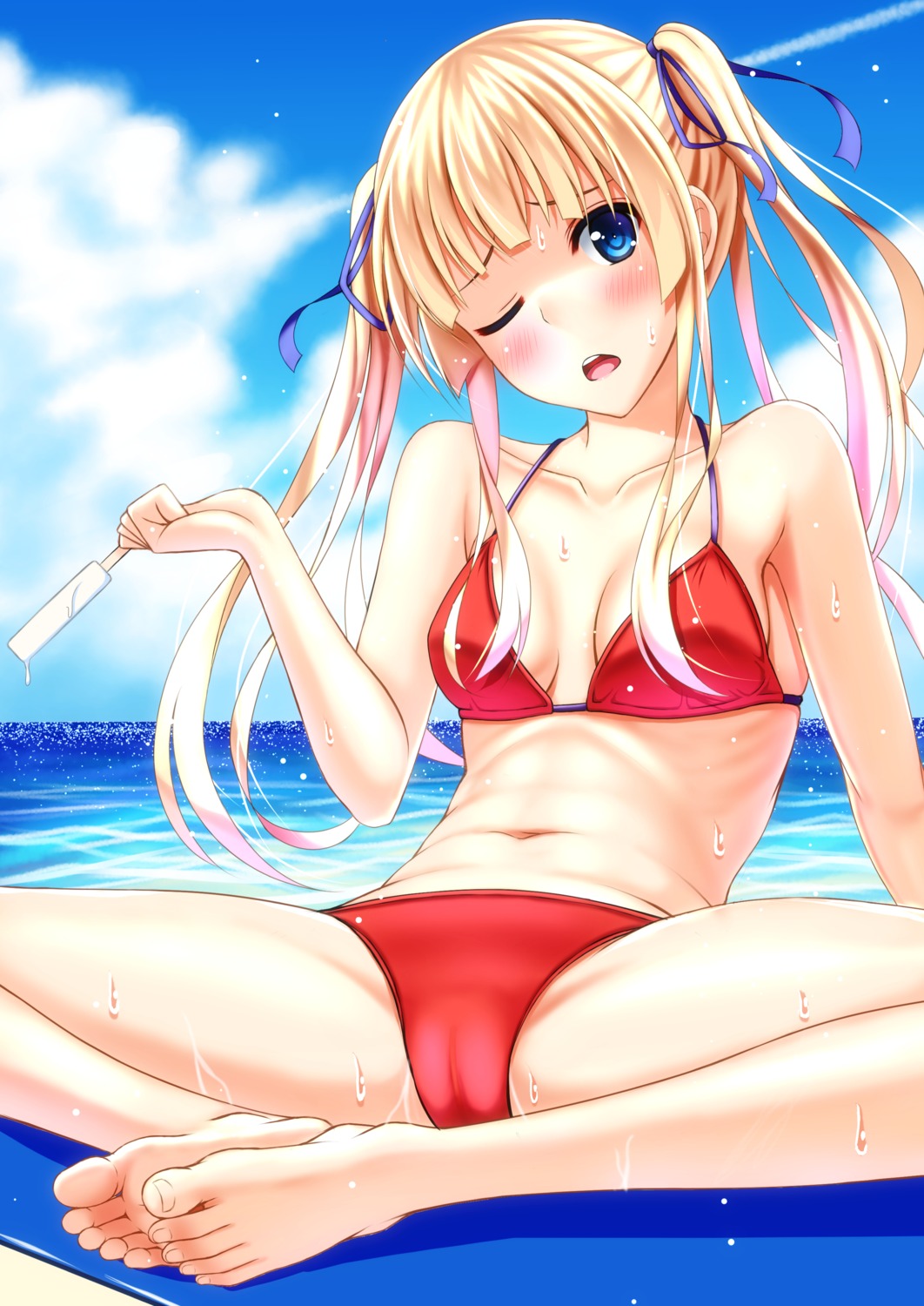 bikini cameltoe cleavage feet saenai_heroine_no_sodatekata sawamura_spencer_eriri shirouzu_myuuta swimsuits