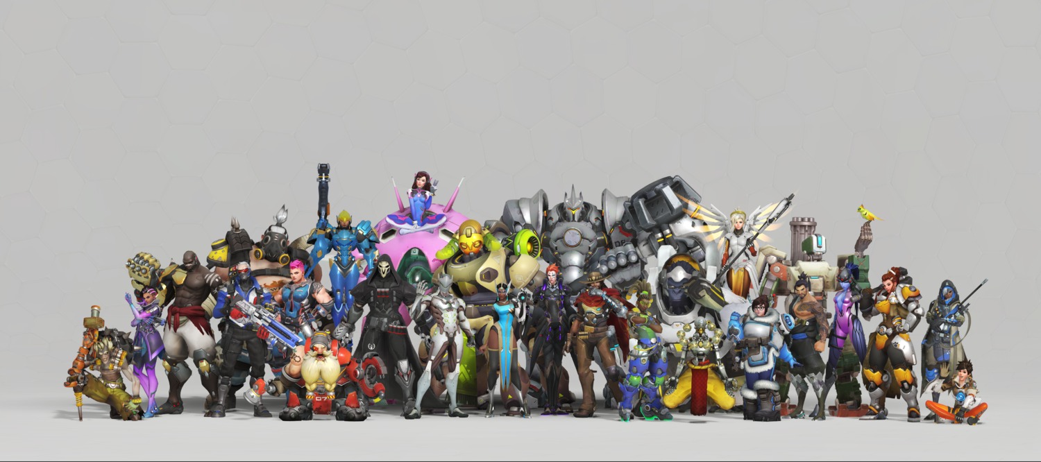 ana_(overwatch) armor ashe_(overwatch) bastion bodysuit brigitte_(overwatch) cg cleavage d.va doomfist dress genji_(overwatch) gun hanzo_(overwatch) headphones heels junkrat lucio_(overwatch) mccree_(overwatch) mecha megane mei_(overwatch) mercy_(overwatch) moira no_bra orisa overwatch pharah reaper reinhardt_(overwatch) roadhog soldier:_76 sombra symmetra_(overwatch) tattoo thighhighs torbjorn_(overwatch) tracer weapon widowmaker wings winston zarya zenyatta