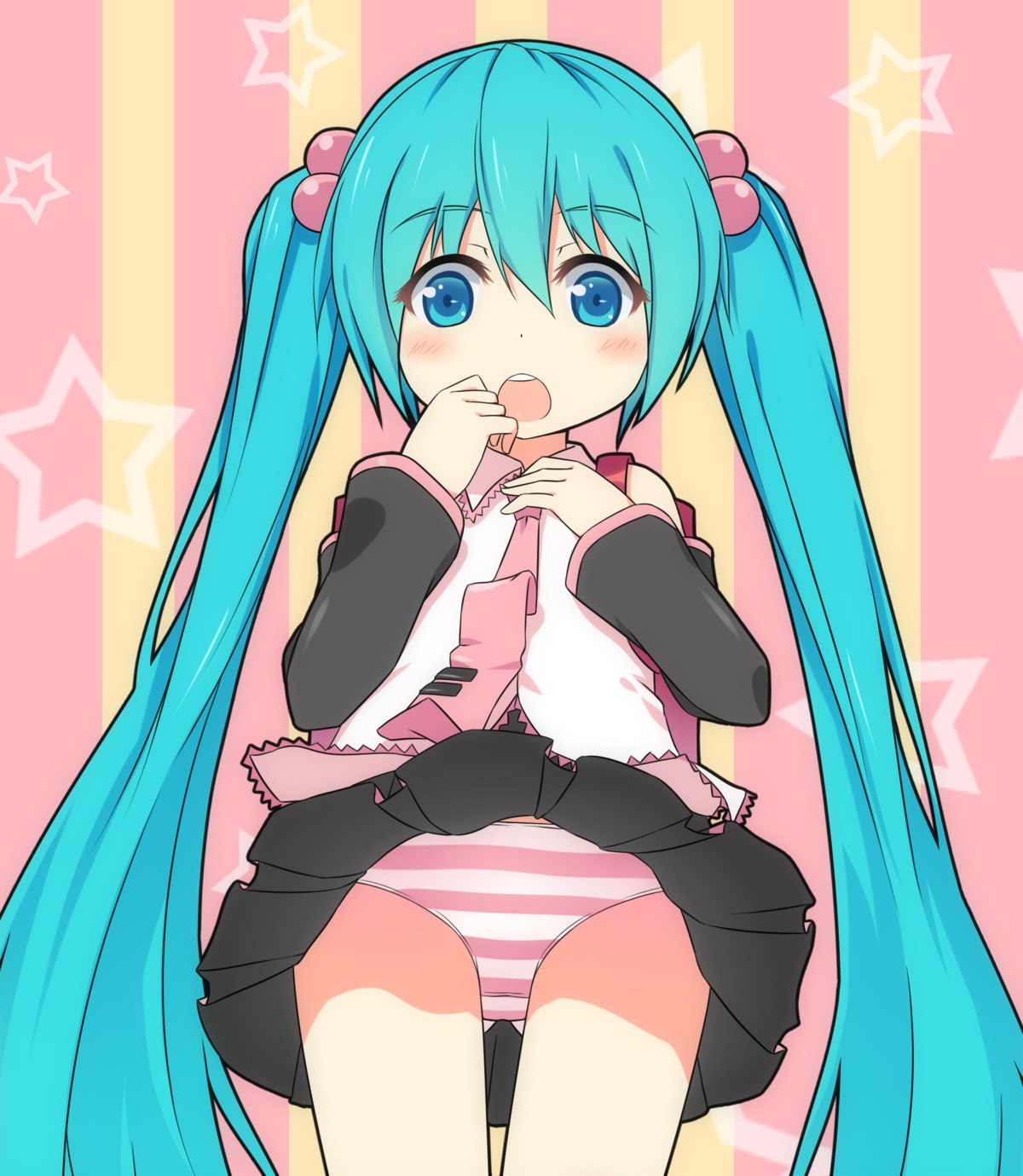 d2c hatsune_miku loli pantsu shimapan vocaloid