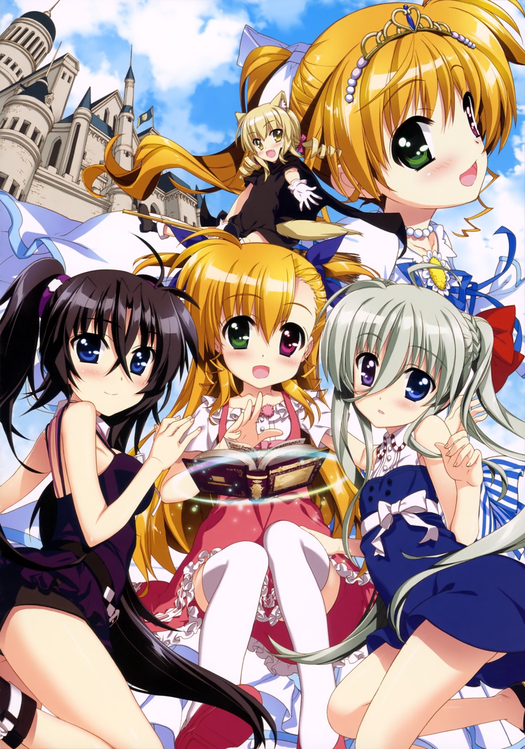 animal_ears dress einhart_stratos fujima_takuya heterochromia mahou_shoujo_lyrical_nanoha mahou_shoujo_lyrical_nanoha_vivid olivie_segbrecht sieglinde_jeremiah thighhighs vivio