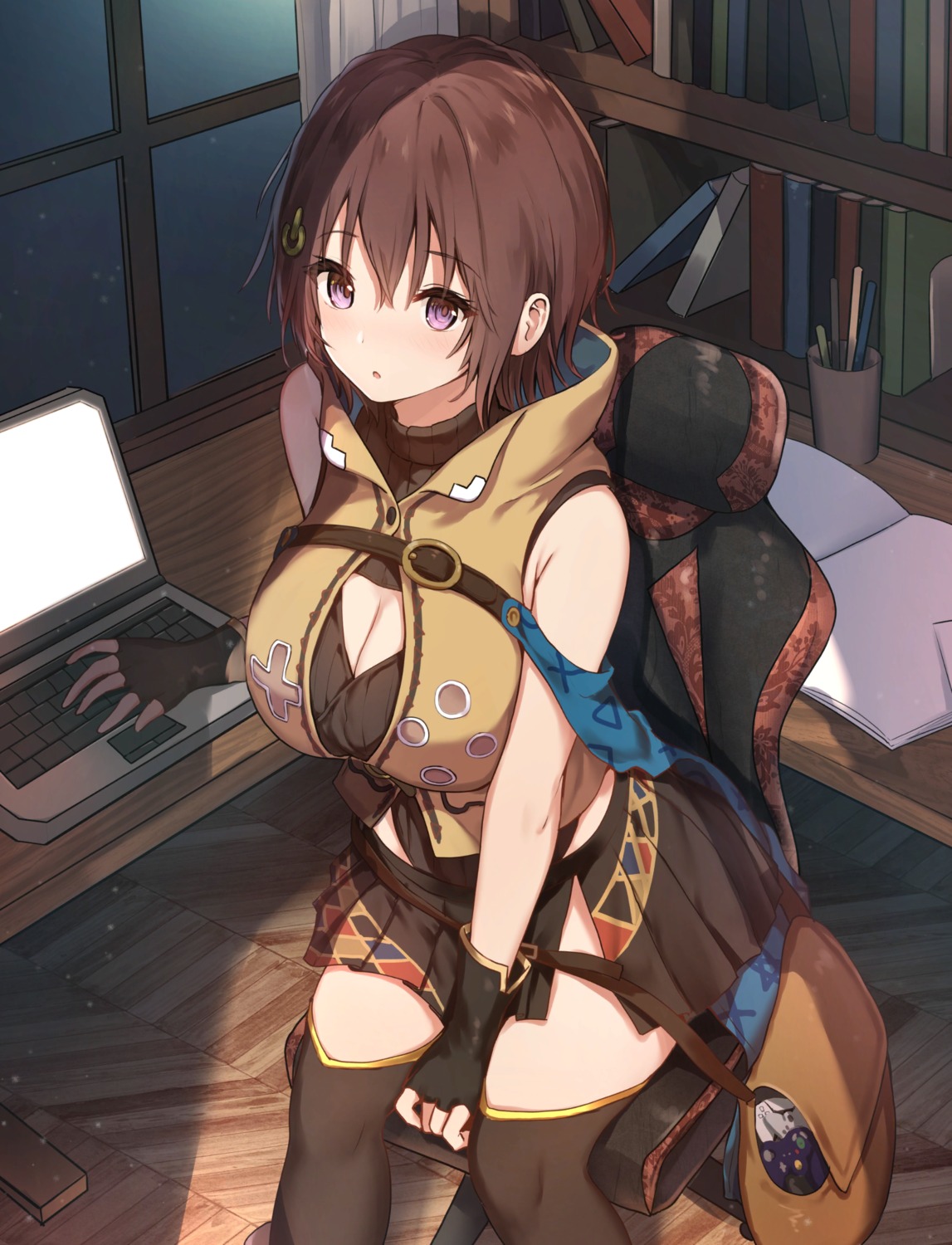 cleavage fantasia_re:build gamers! sune_(mugendai) thighhighs