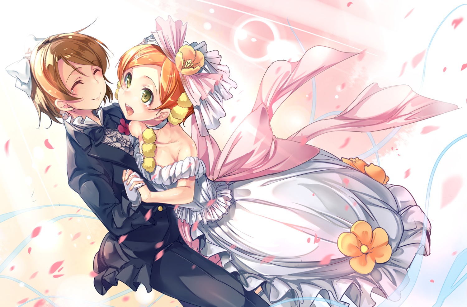 Ajishio Love Live Hoshizora Rin Koizumi Hanayo Dress Wedding Dress Yande Re