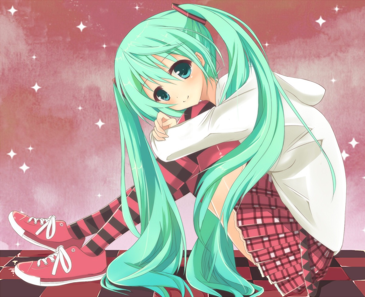 hatsune_miku minase_kaya thighhighs vocaloid