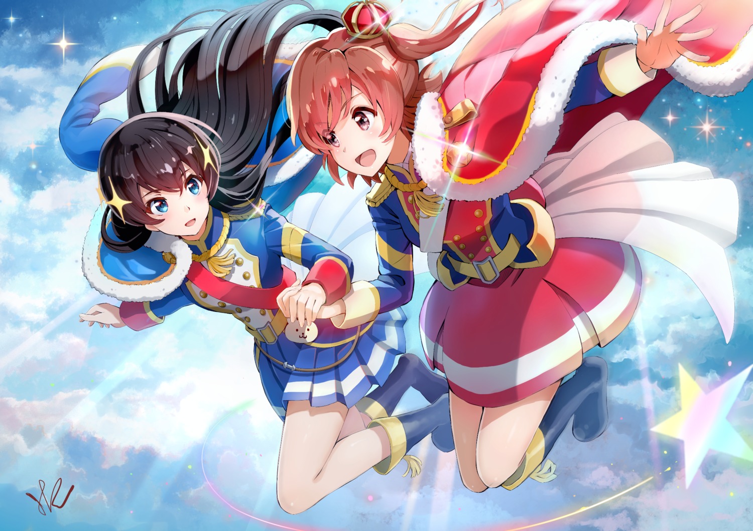 aijou_karen hoshizaki_reita kagura_hikari shoujo_kageki_revue_starlight uniform