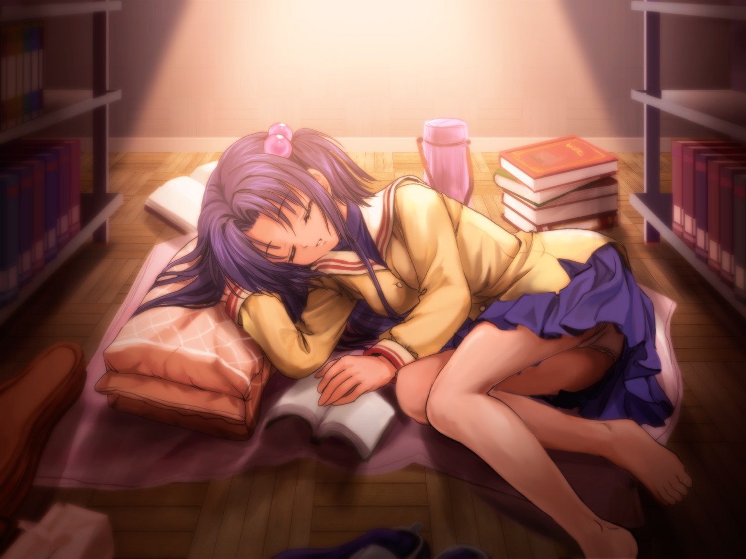 clannad feet ichinose_kotomi moonknives pantsu seifuku wallpaper