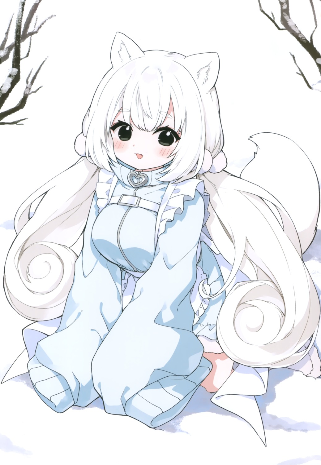 animal_ears galvas kamiyoshi_rika kitsune maid tail