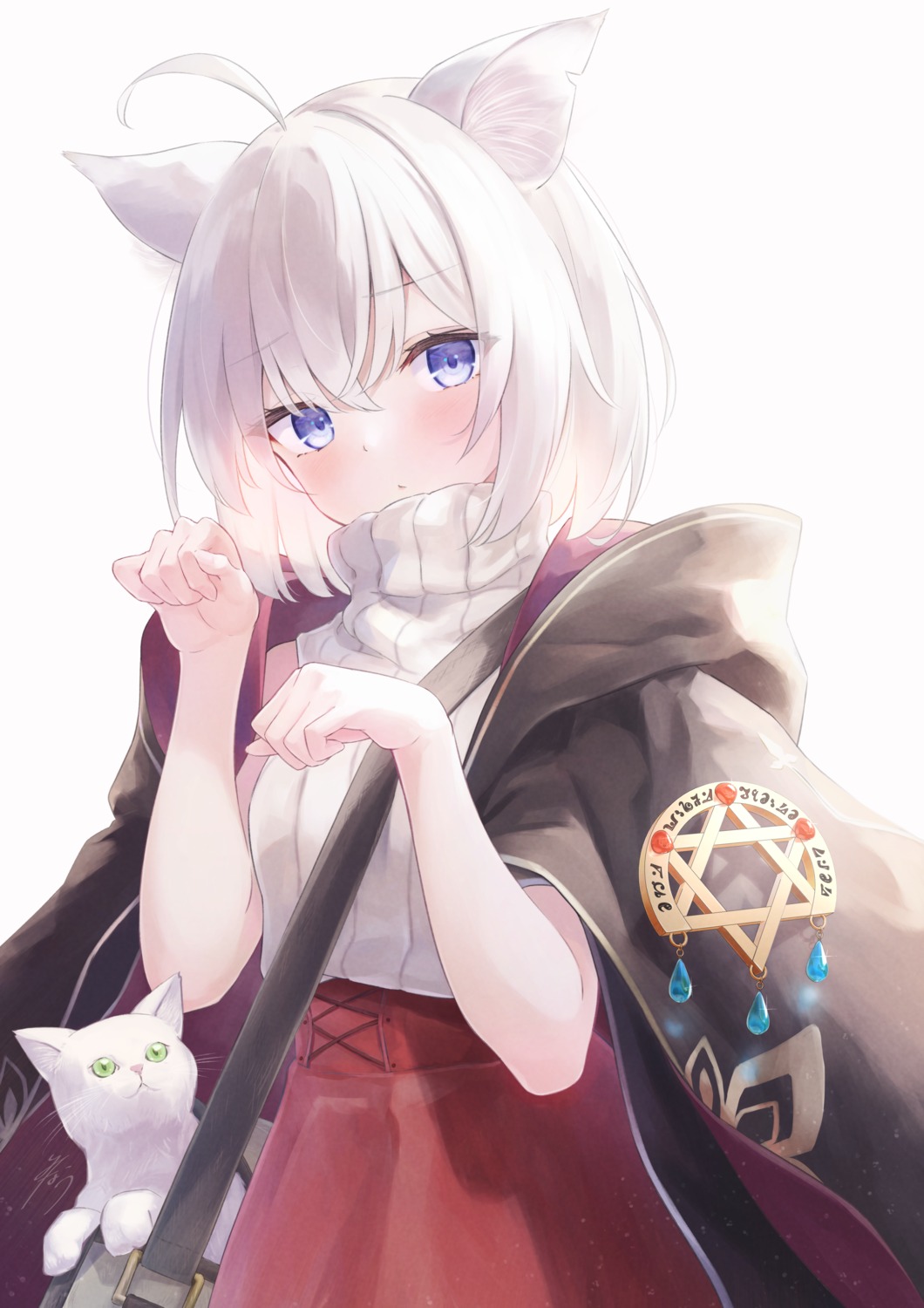 animal_ears elaina_(majo_no_tabitabi) majo_no_tabitabi minau37 neko nekomimi sweater