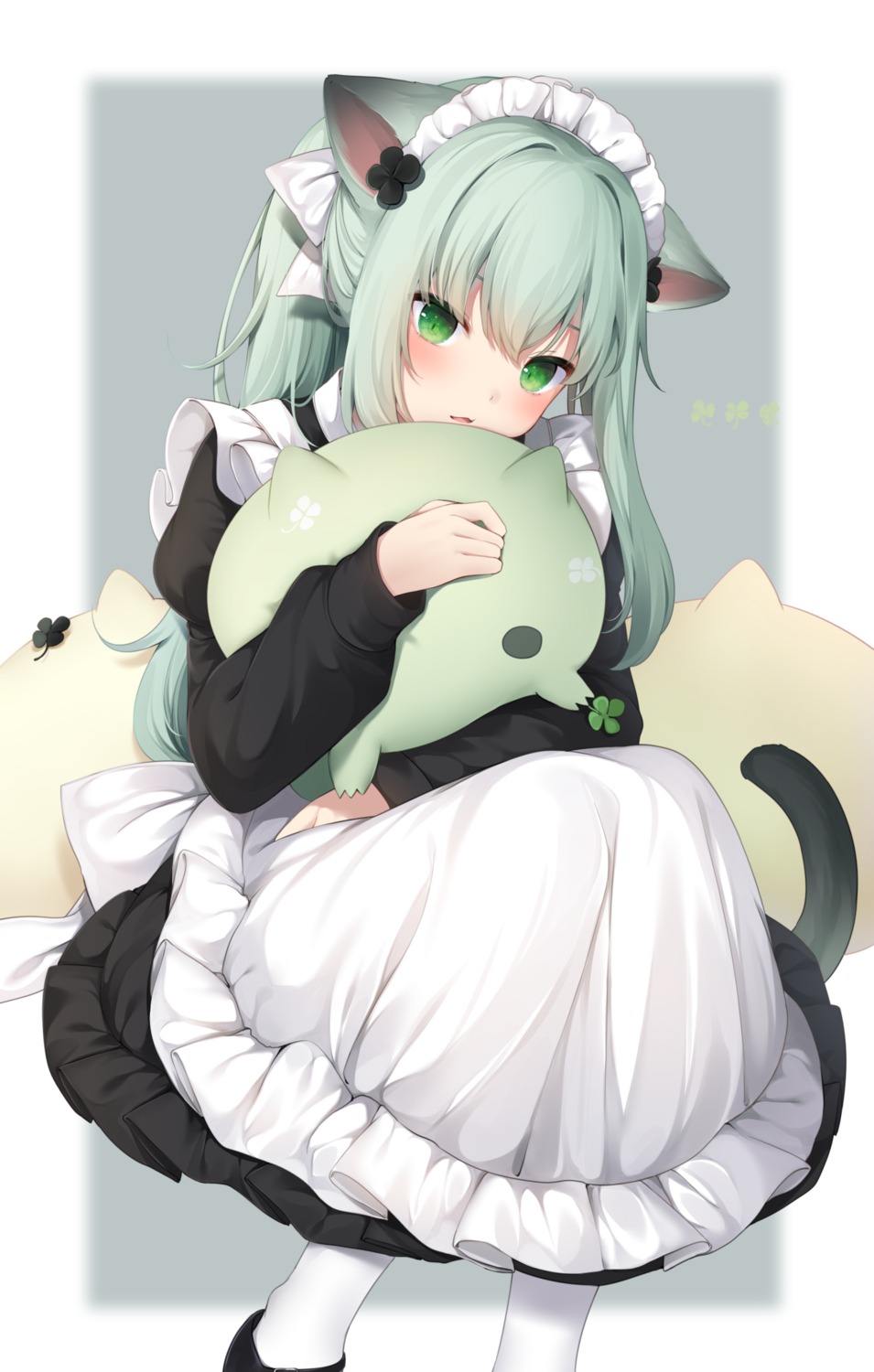 amashiro_natsuki animal_ears maid nekomimi tail