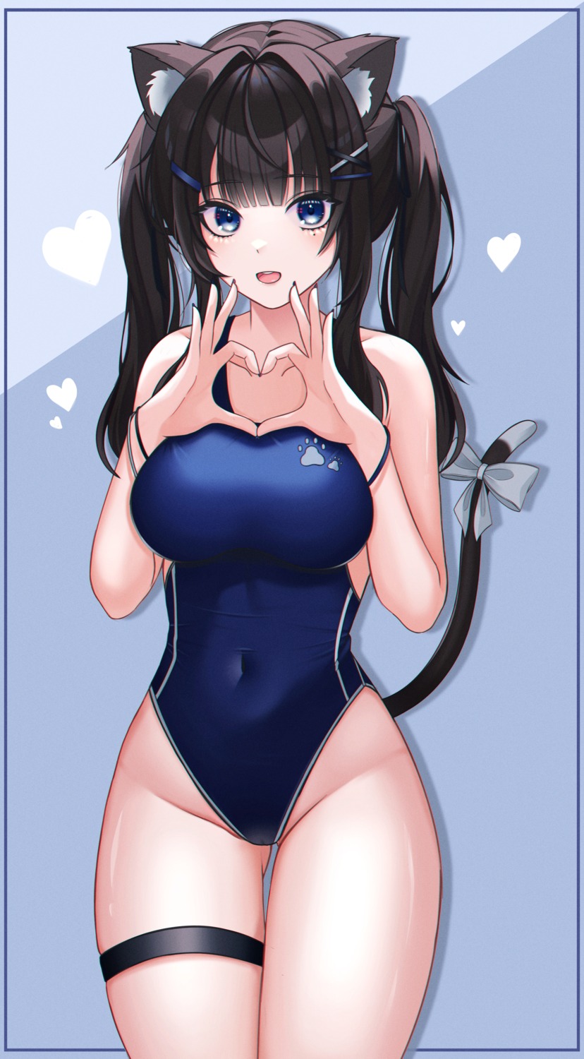 animal_ears doongdang garter nekomimi swimsuits tail