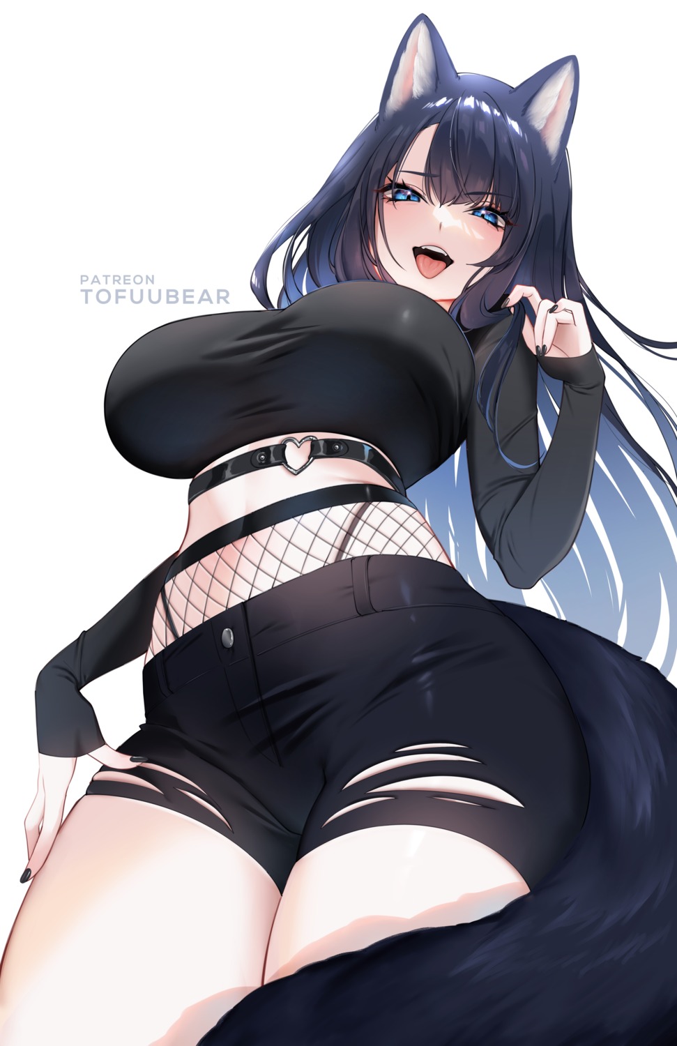 animal_ears fishnets tail tofuubear torn_clothes