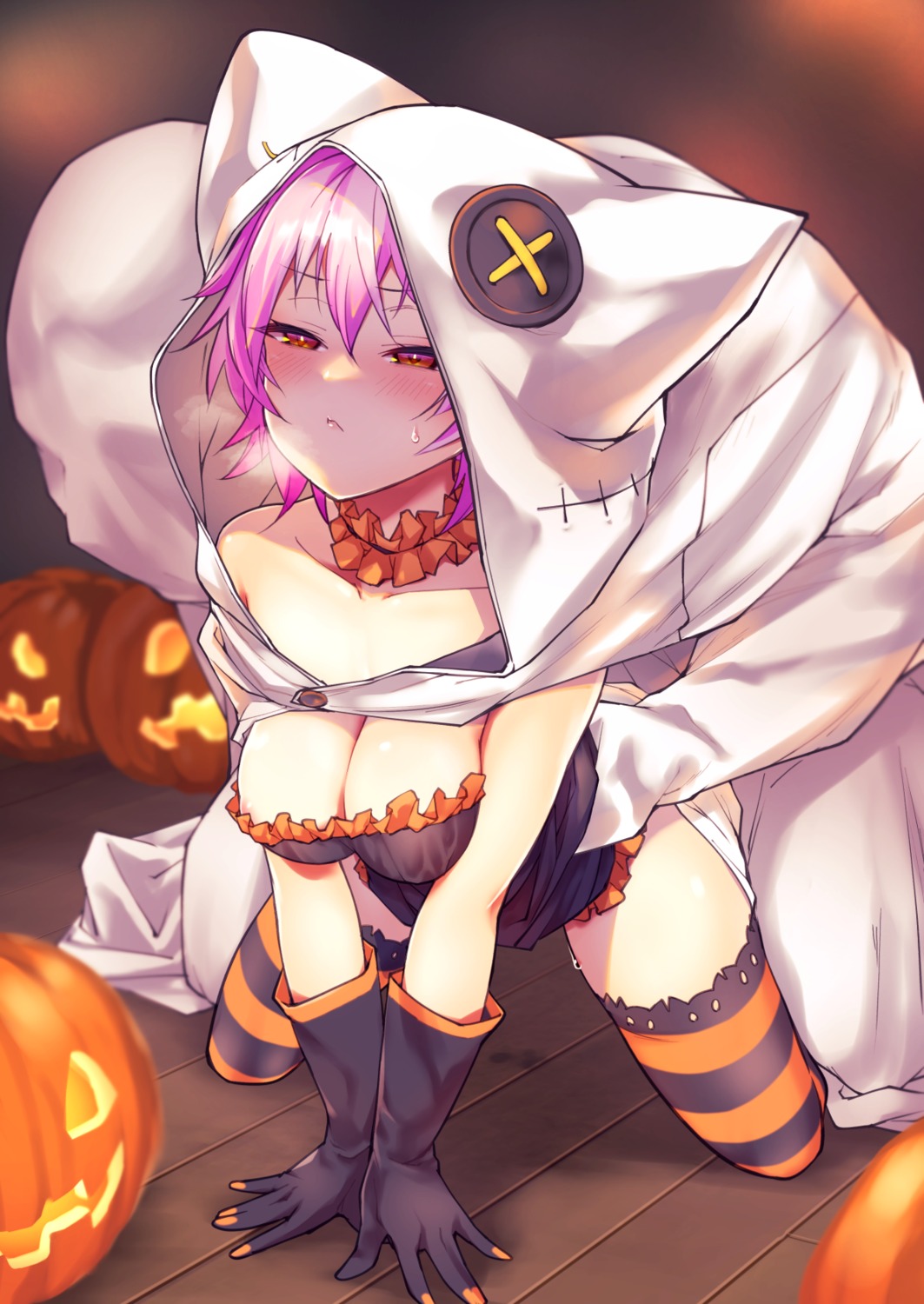 areola dress halloween no_bra rampage_2nd thighhighs