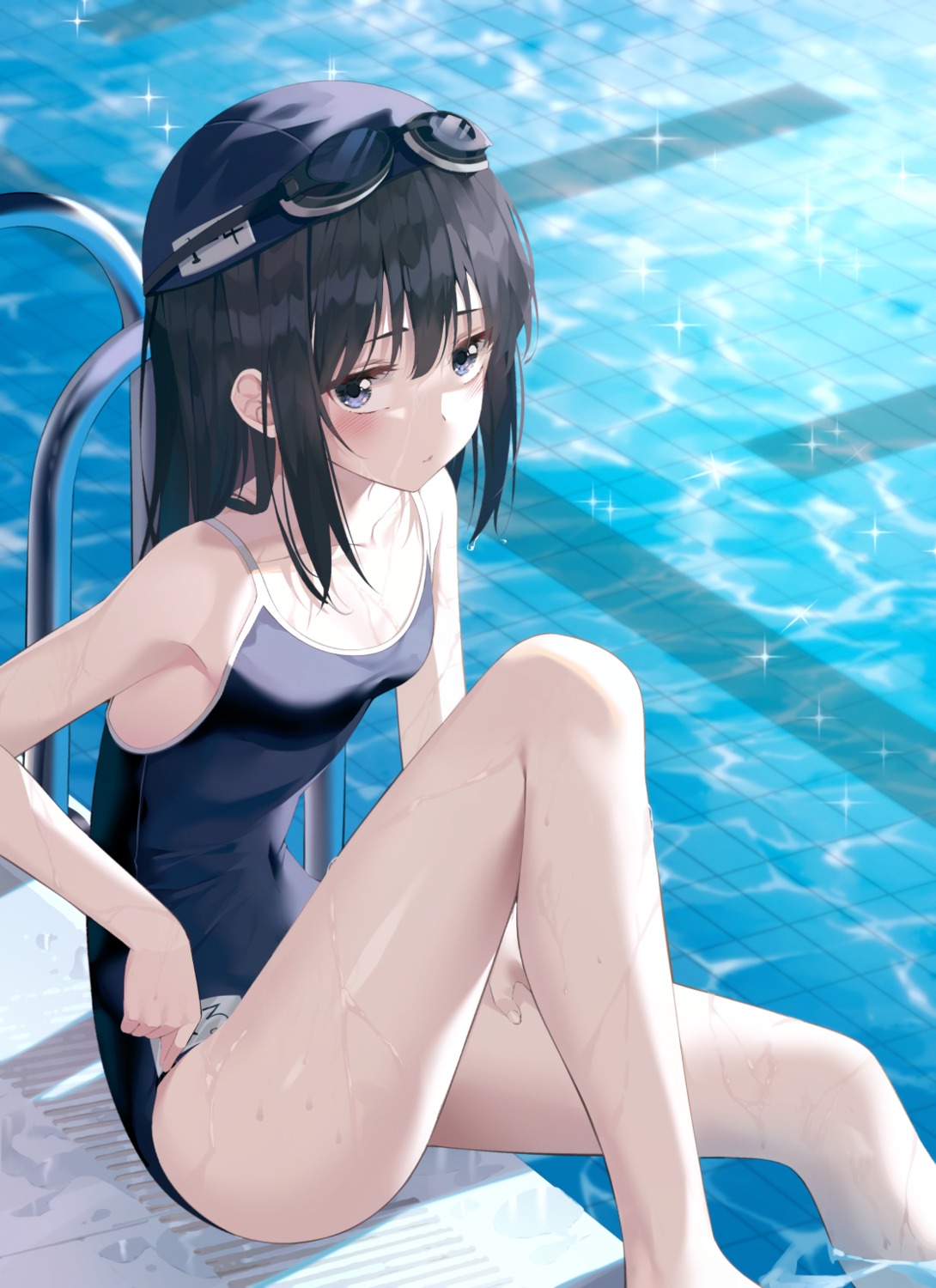 kanzi school_swimsuit swimsuits wet