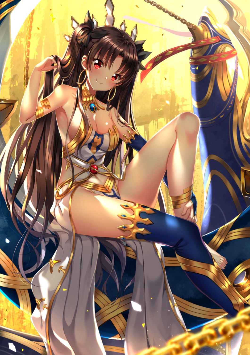 cleavage fate/grand_order ishtar_(fate/grand_order) swordsouls thighhighs toosaka_rin