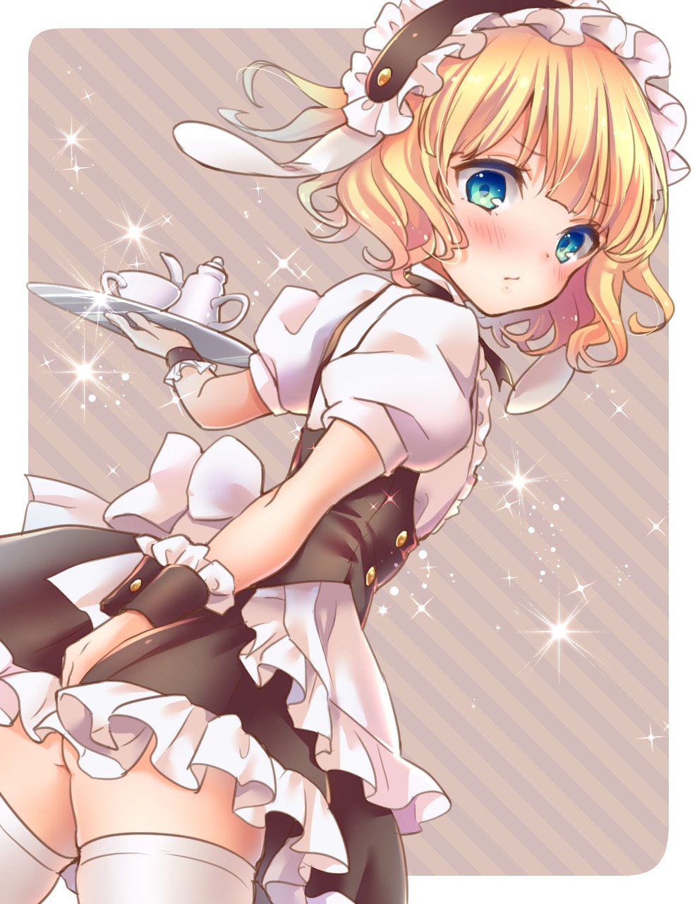 ass gochuumon_wa_usagi_desu_ka? kirima_sharo loli nopan thighhighs waitress yutsumoe