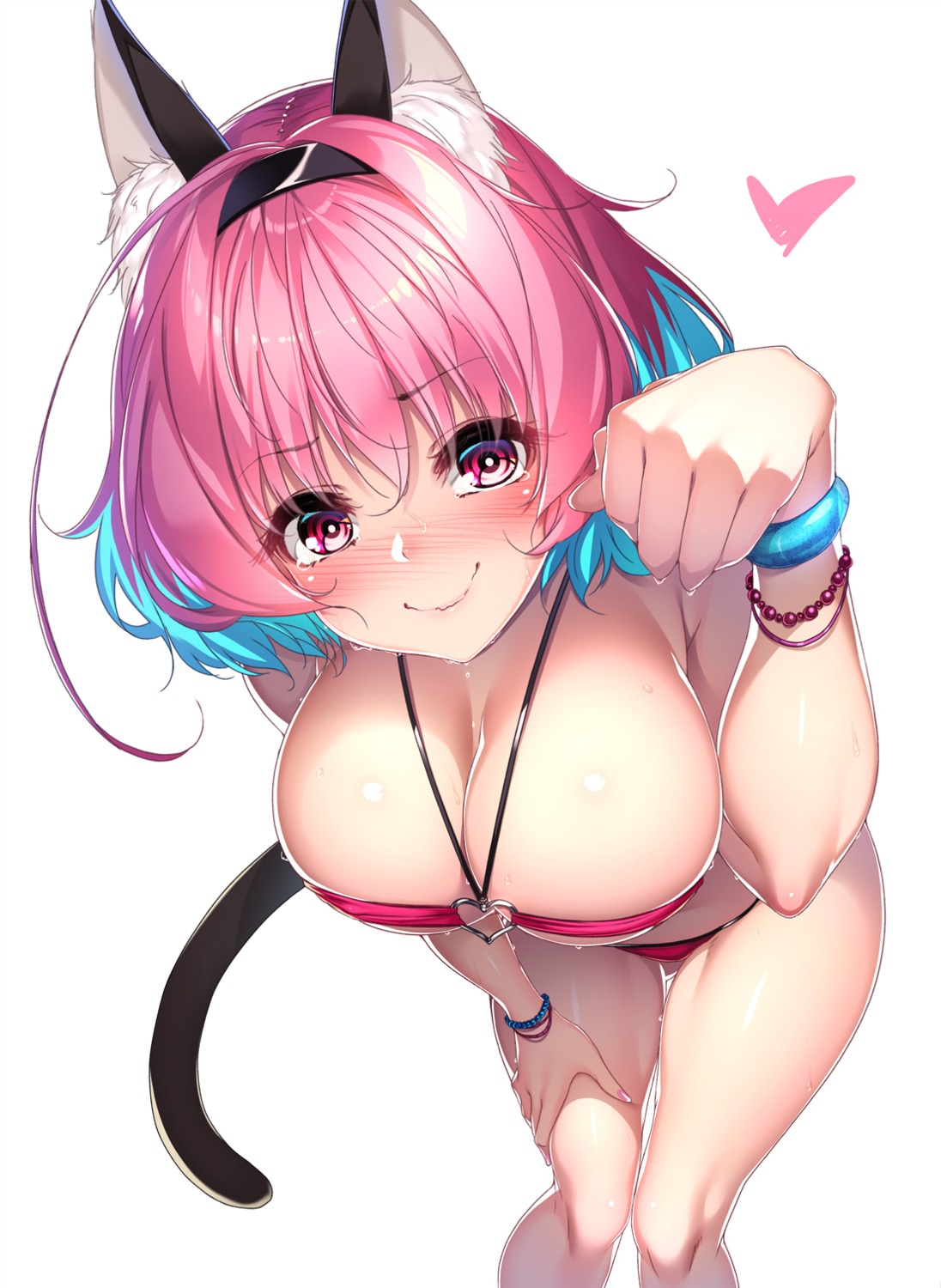 animal_ears bikini cleavage nekomimi rukitsura. swimsuits tail the_idolm@ster the_idolm@ster_cinderella_girls yumemi_riamu