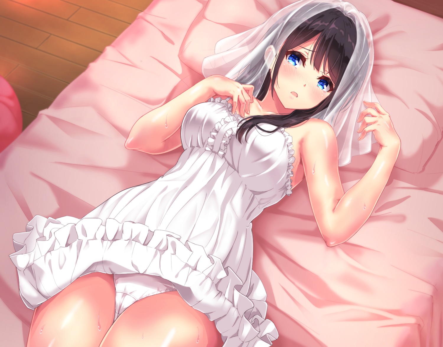 cameltoe dress pantsu skirt_lift toenketsu wedding_dress