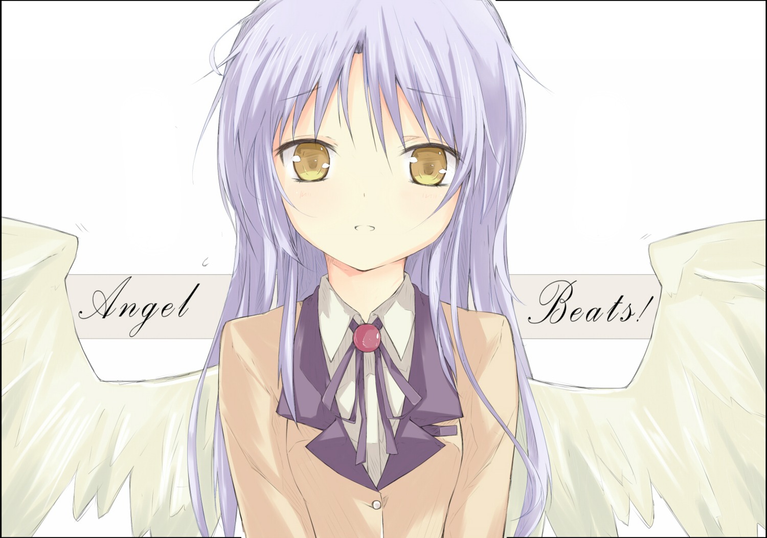 angel_beats! kitsune_(scaz) seifuku tachibana_kanade wings