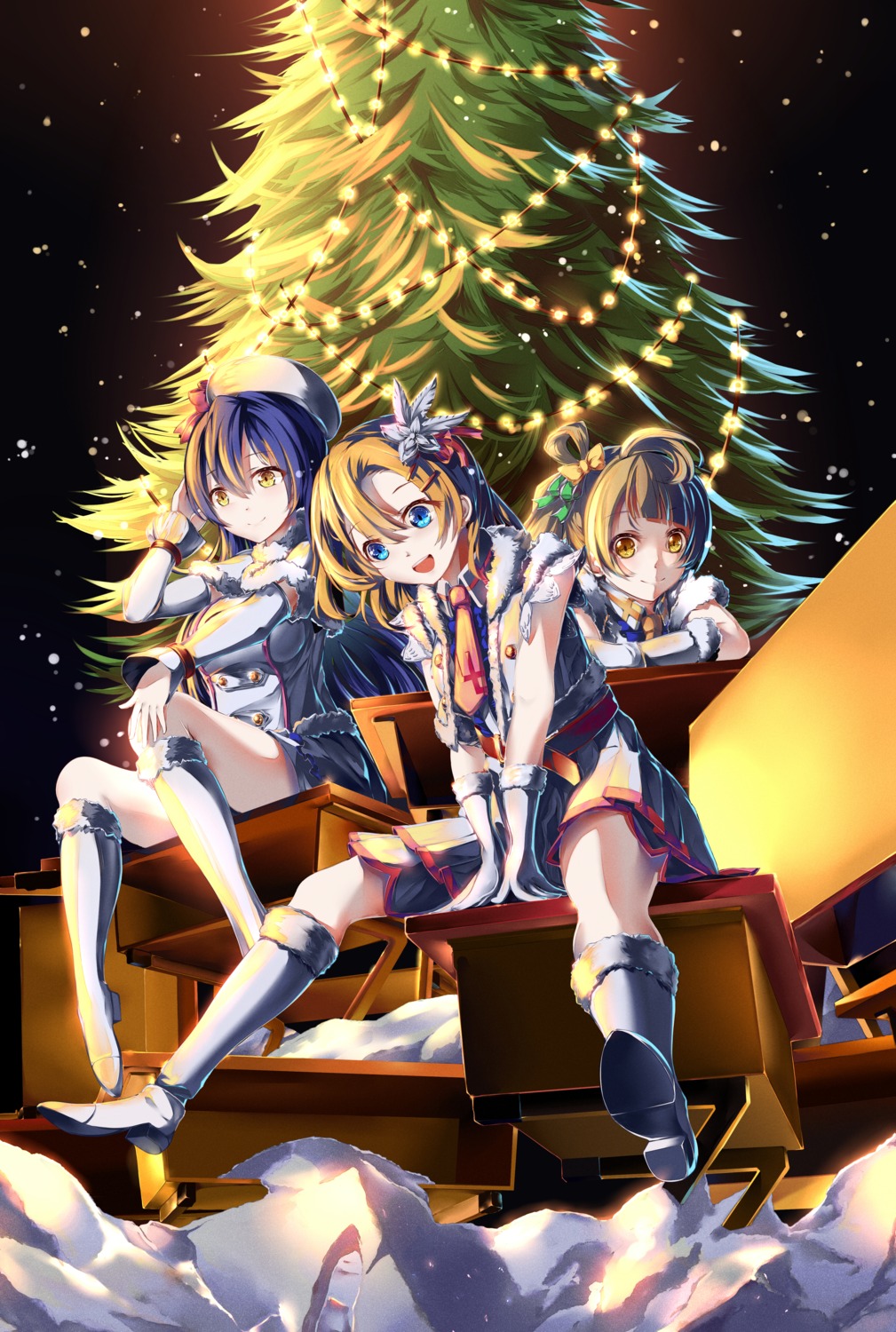 christmas herrs kousaka_honoka love_live! minami_kotori sonoda_umi uniform