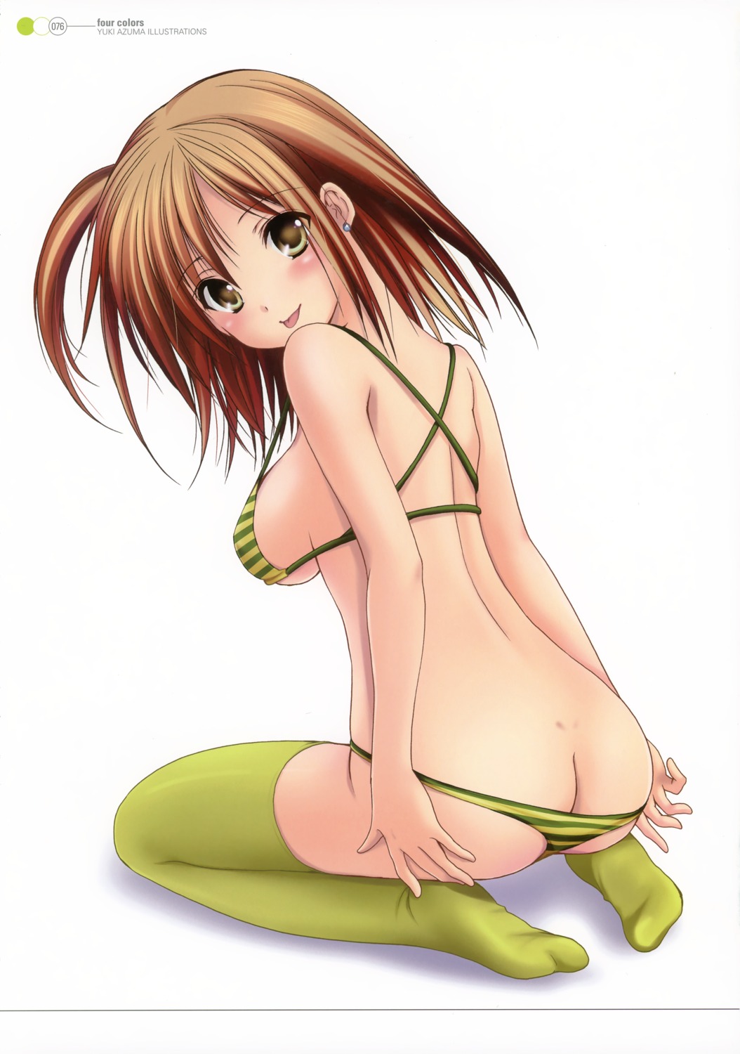 ass azuma_yuki bikini panty_pull swimsuits thighhighs