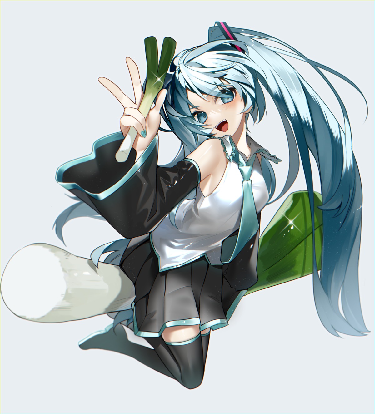 hatsune_miku reirou_(chokoonnpu) thighhighs vocaloid