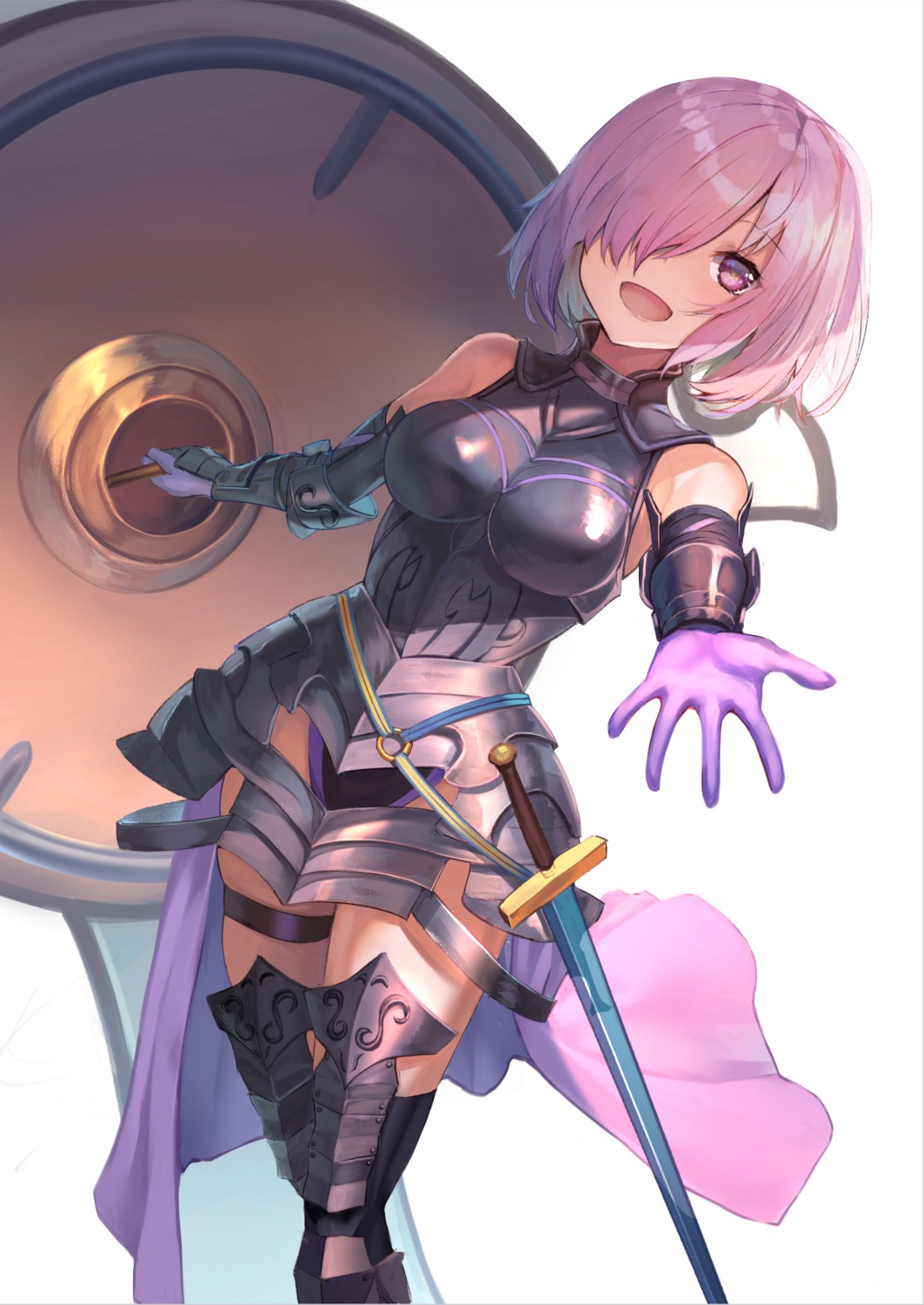 armor fate/grand_order garter hopepe leotard mash_kyrielight sword thighhighs