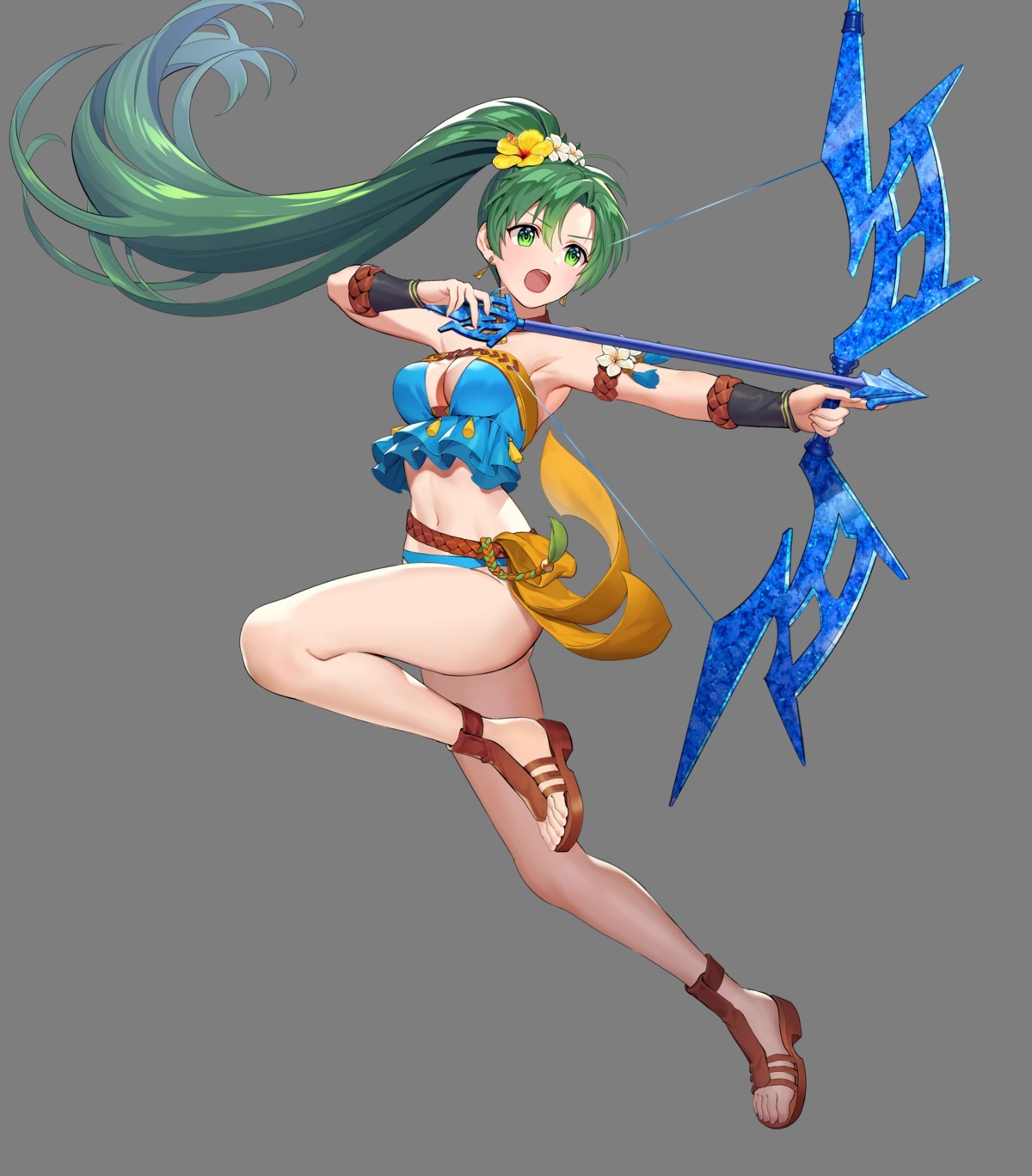 bikini cleavage fire_emblem fire_emblem:_rekka_no_ken fire_emblem_heroes lyndis_(fire_emblem) nintendo swimsuits teffish transparent_png weapon