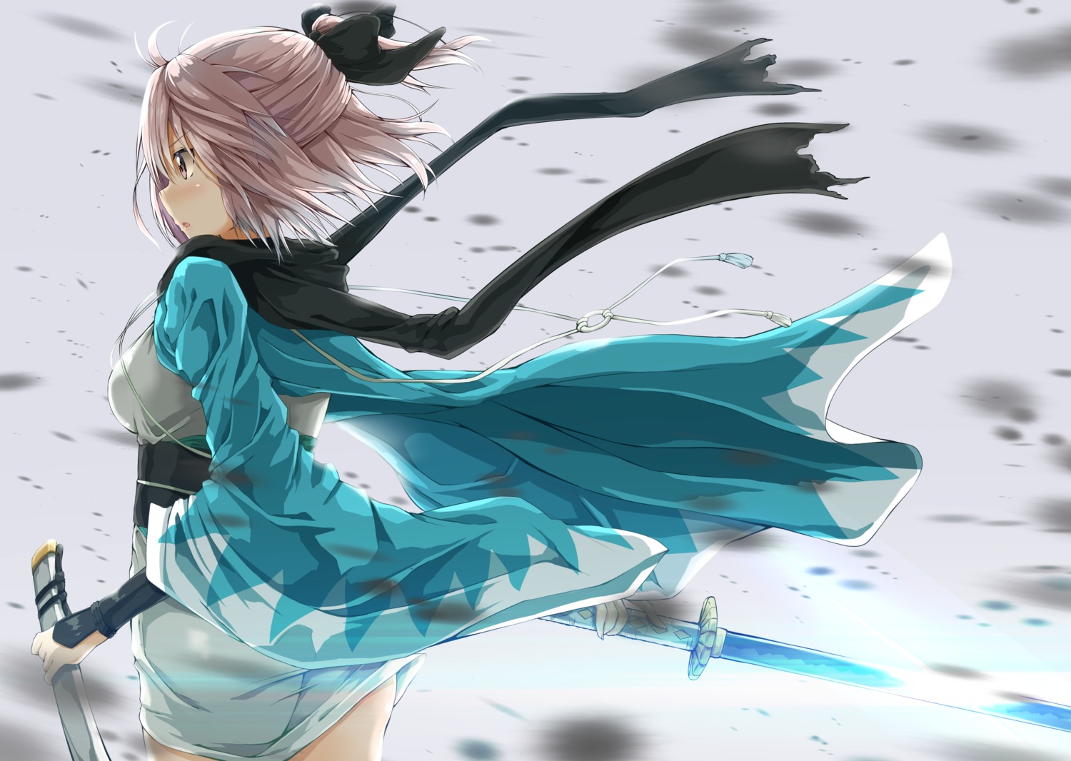 fate/grand_order japanese_clothes kuria_(clear_trip_second) okita_souji_(fate) sword