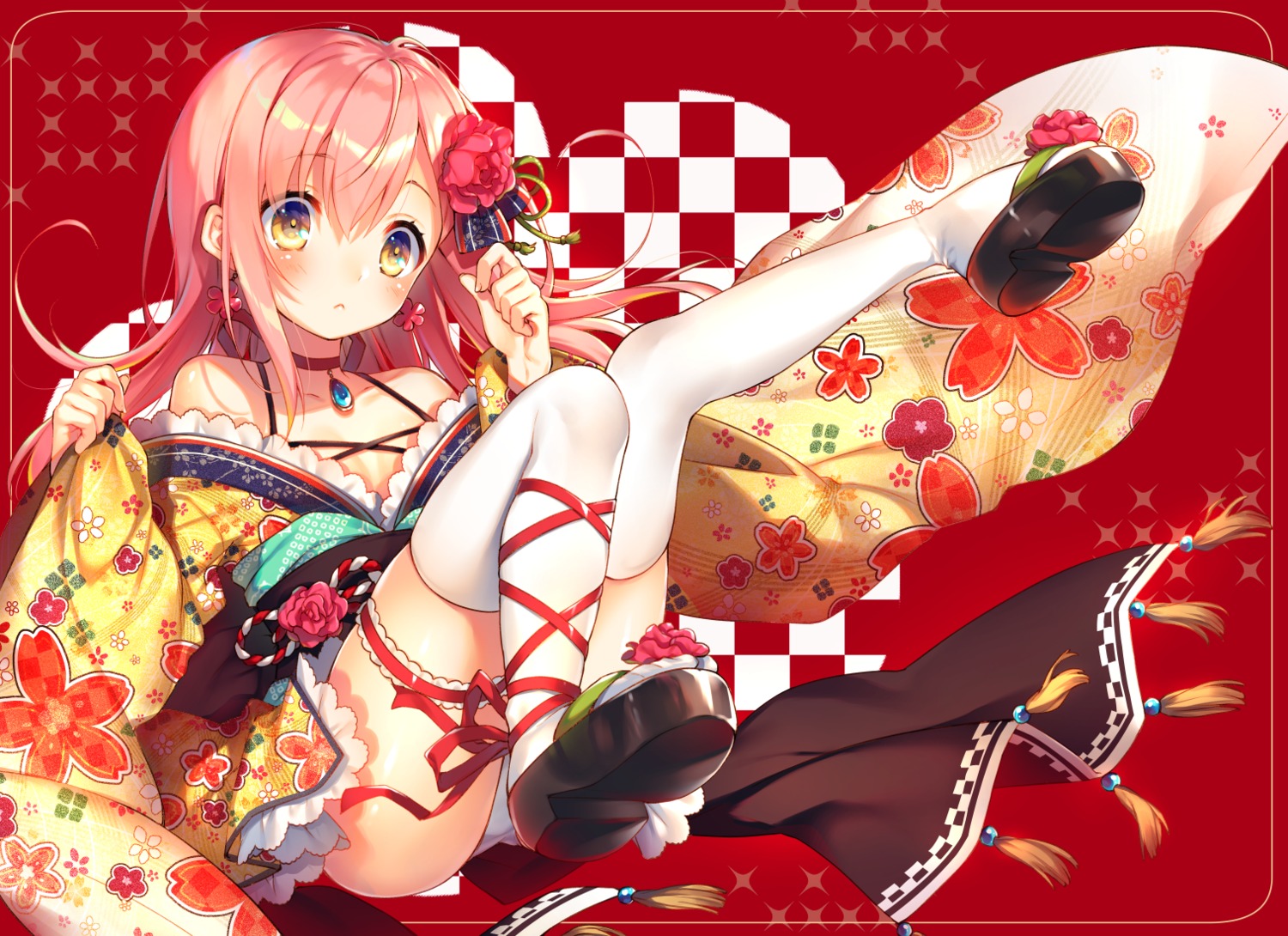 kimono pantsu thighhighs toosaka_asagi