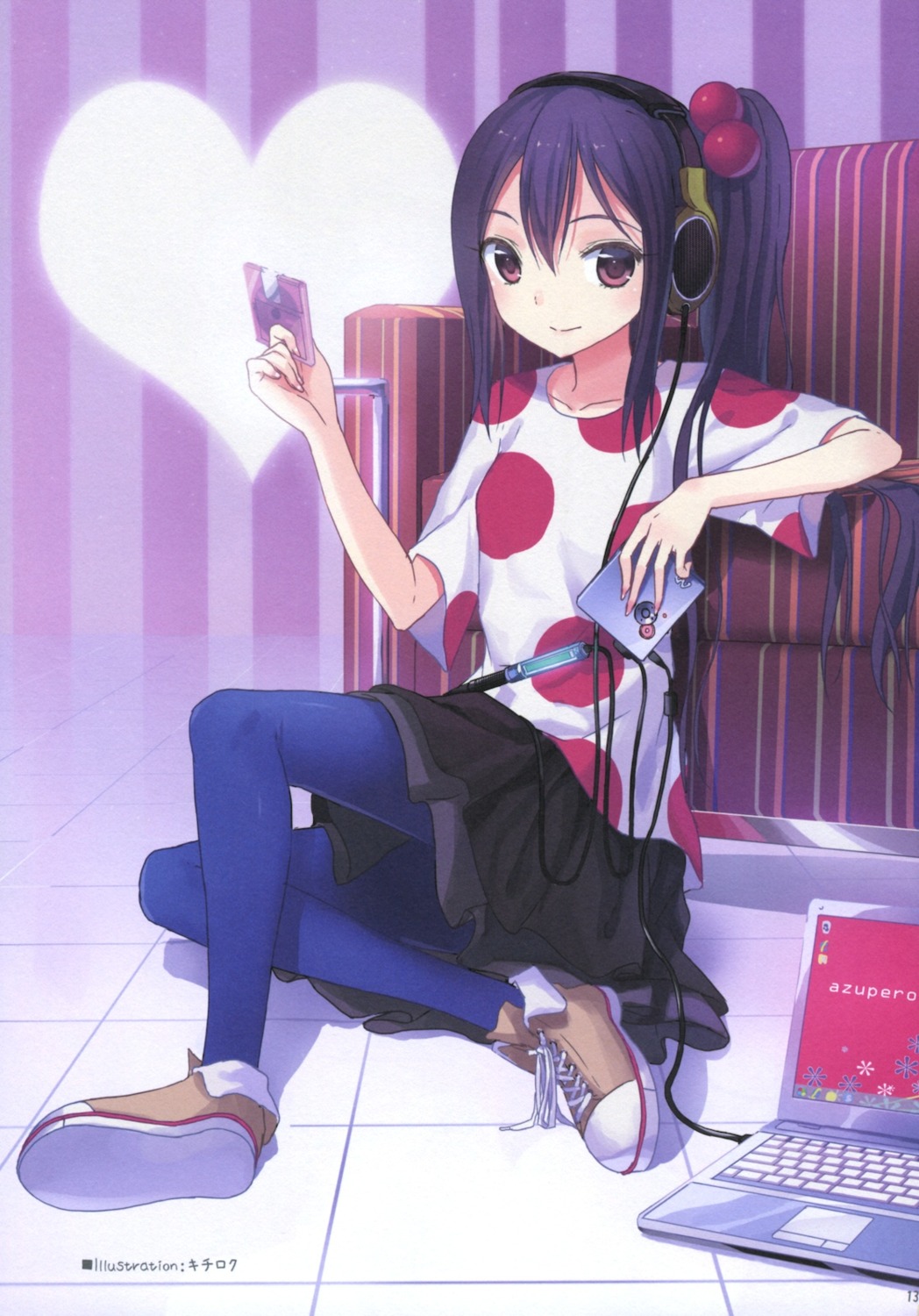 active_mover headphones k-on! kichiroku meizu nakano_azusa pantyhose