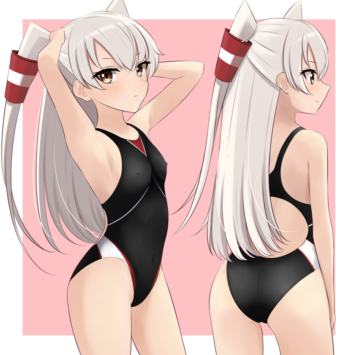 amatsukaze_(kancolle) ass erect_nipples kantai_collection nokonoko swimsuits