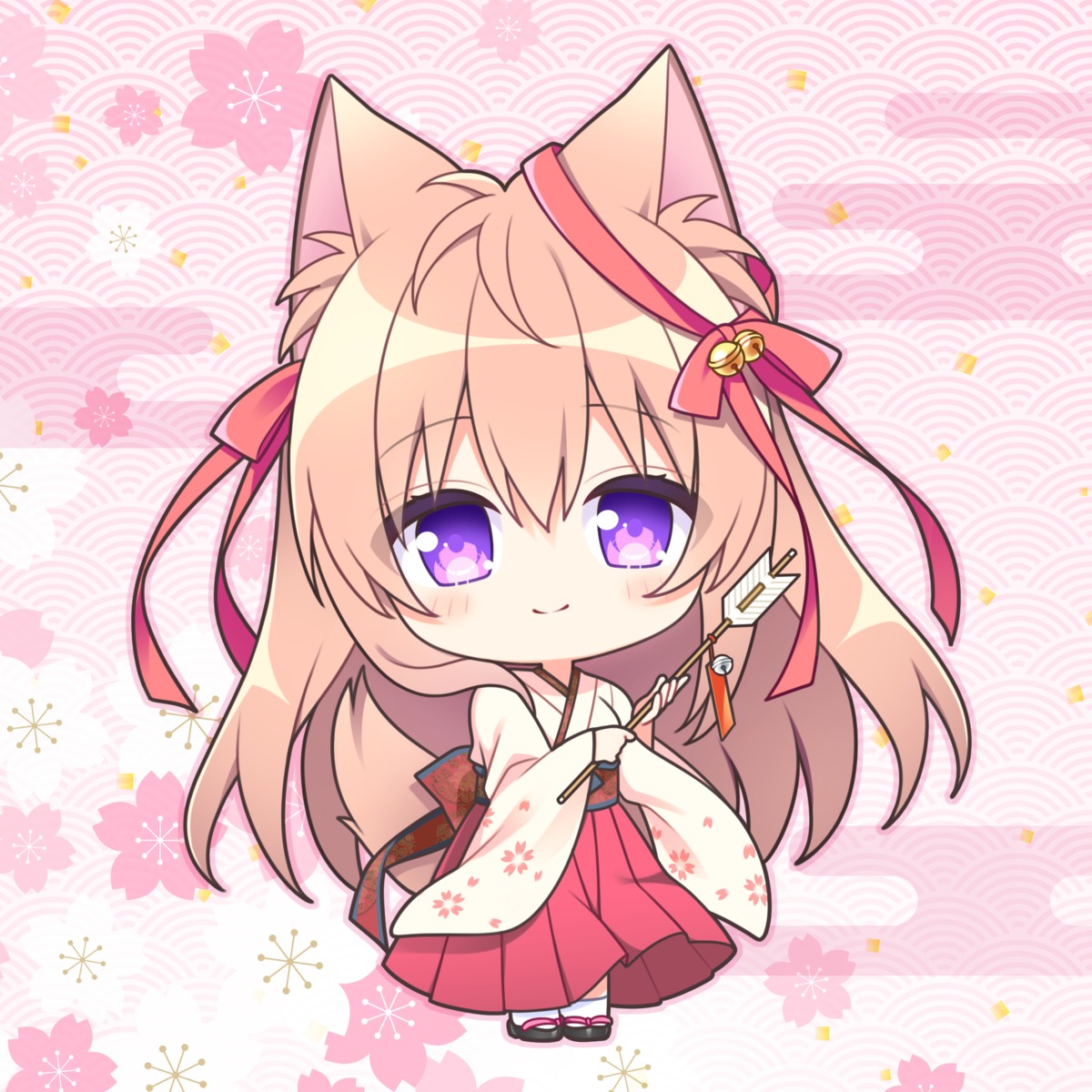 animal_ears chibi japanese_clothes kitsune lump_of_sugar mito_mashiro moekibara_fumitake skirt_lift tail tayutama tayutama_2