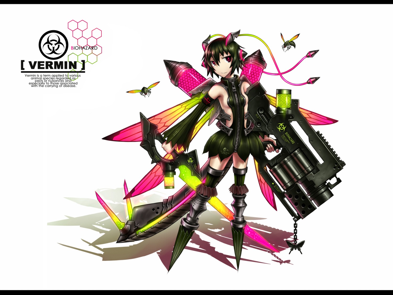 anthropomorphization gia gun mecha_musume sword wallpaper wings