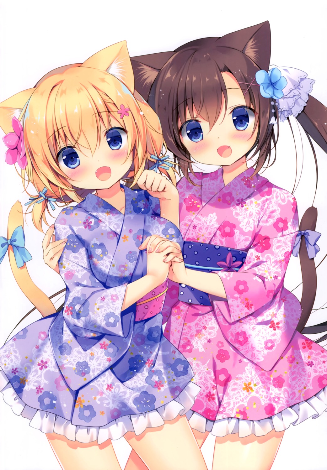 animal_ears canvas+garden kurumina_(canvas+garden) miyasaka_miyu nekomimi neneka_(canvas+garden) tail yukata