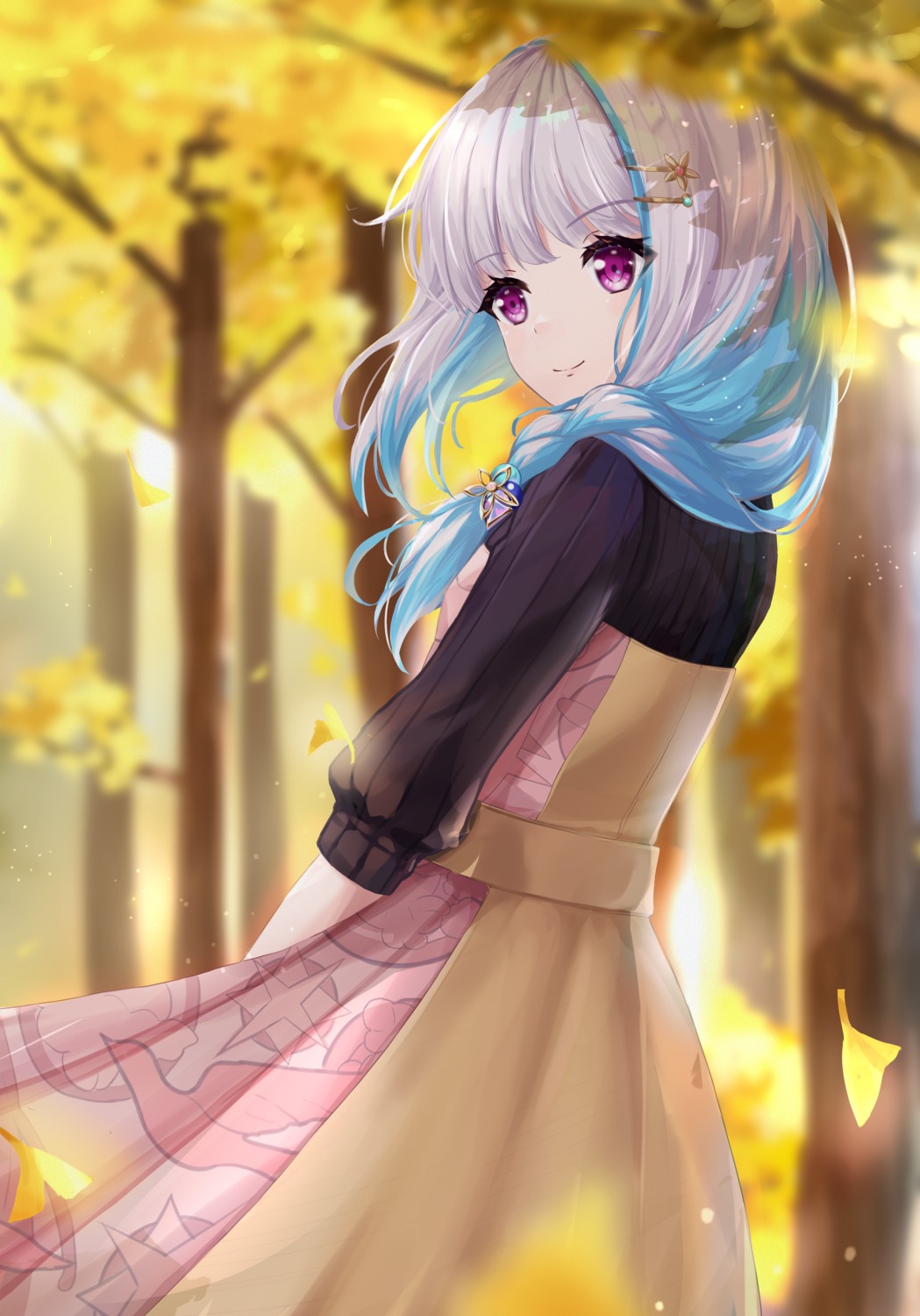 aka_(440626) dress lize_helesta nijisanji skirt_lift sweater