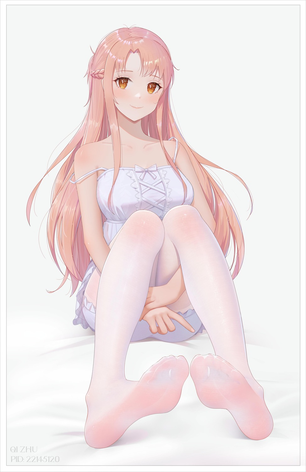 asuna_(sword_art_online) feet pantyhose qizhu sword_art_online