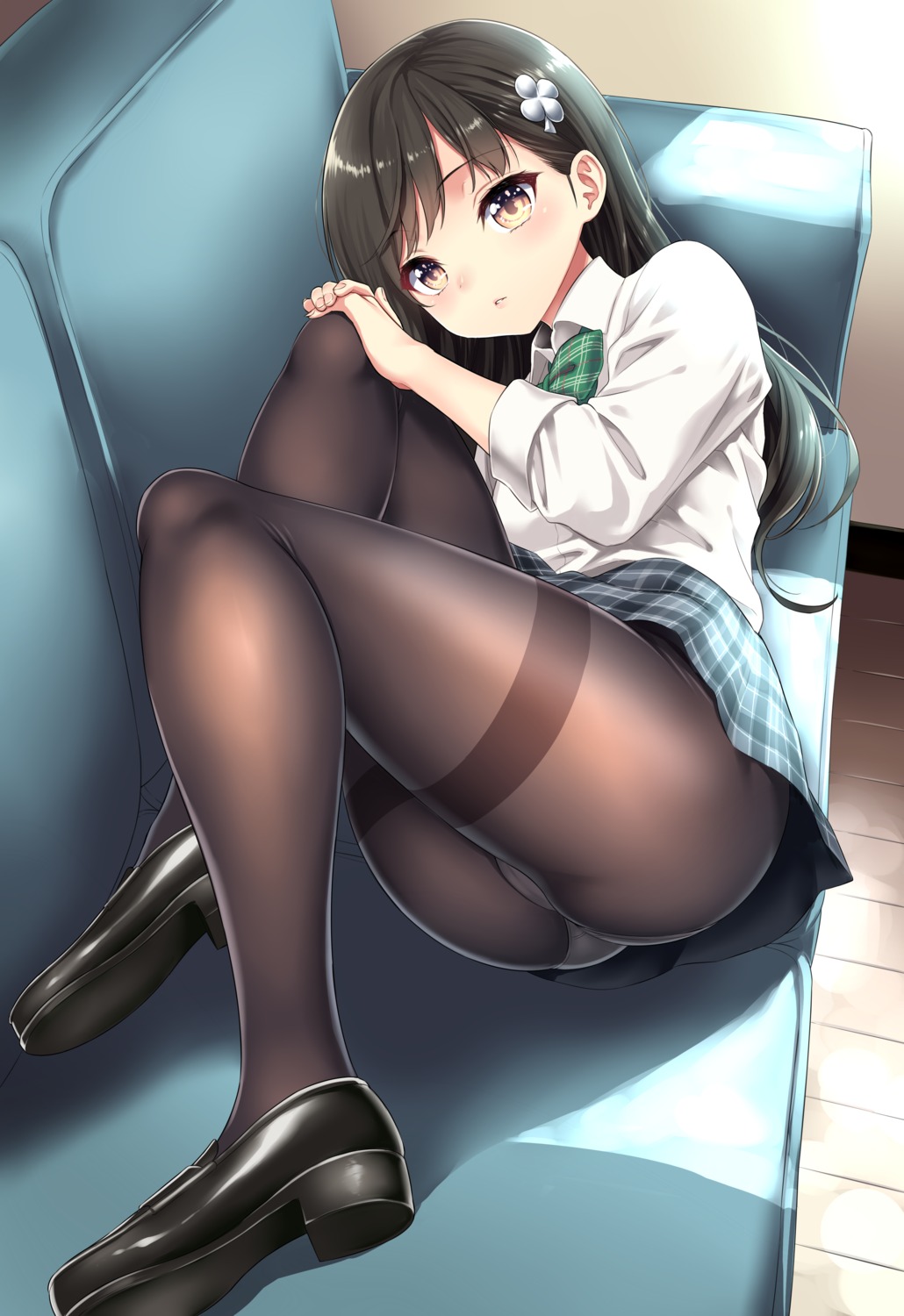 ass cameltoe kase_daiki pantsu pantyhose seifuku skirt_lift