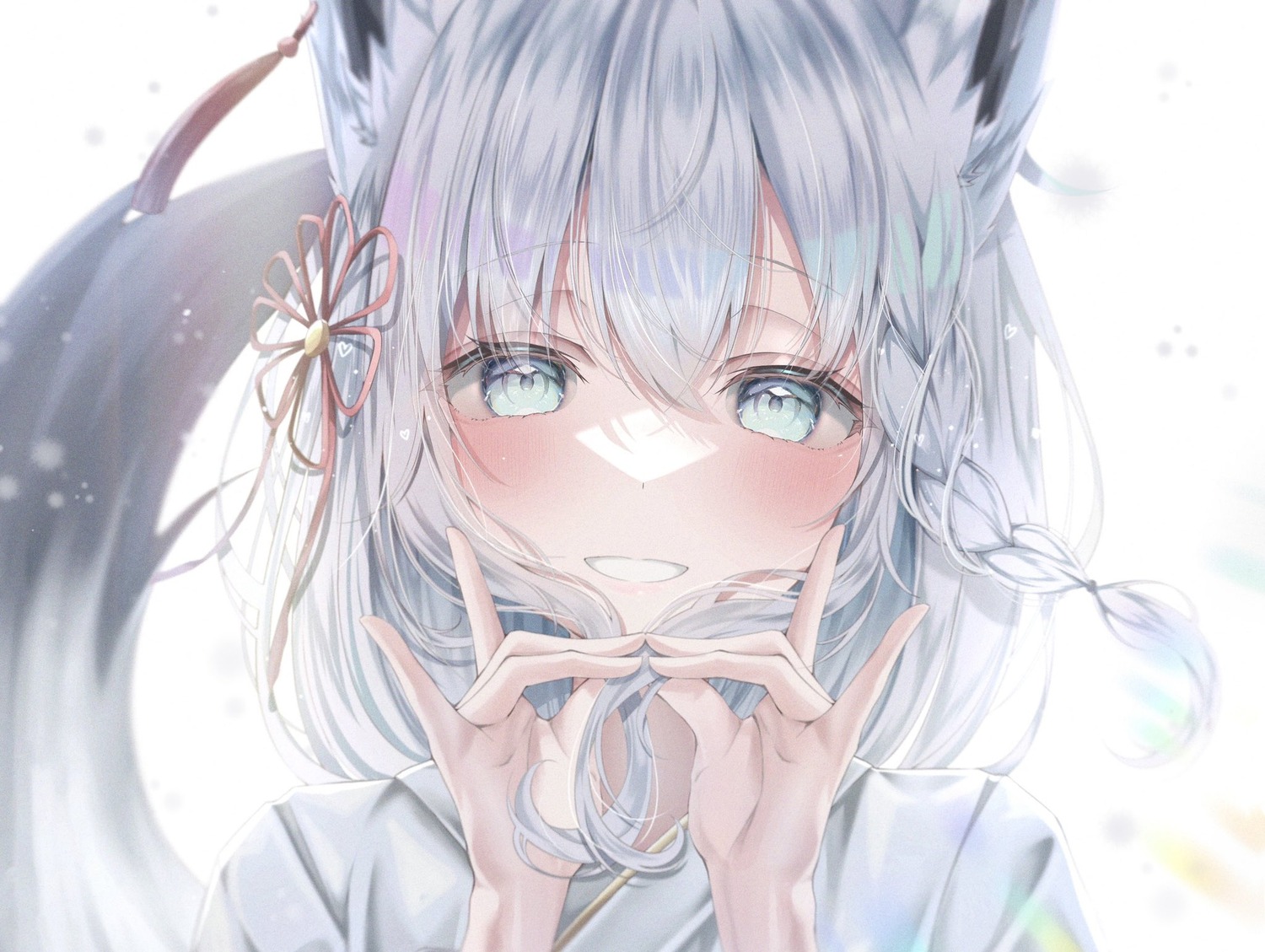 animal_ears hololive hololive_gamers japanese_clothes kasakai_hikaru kitsune shirakami_fubuki tail