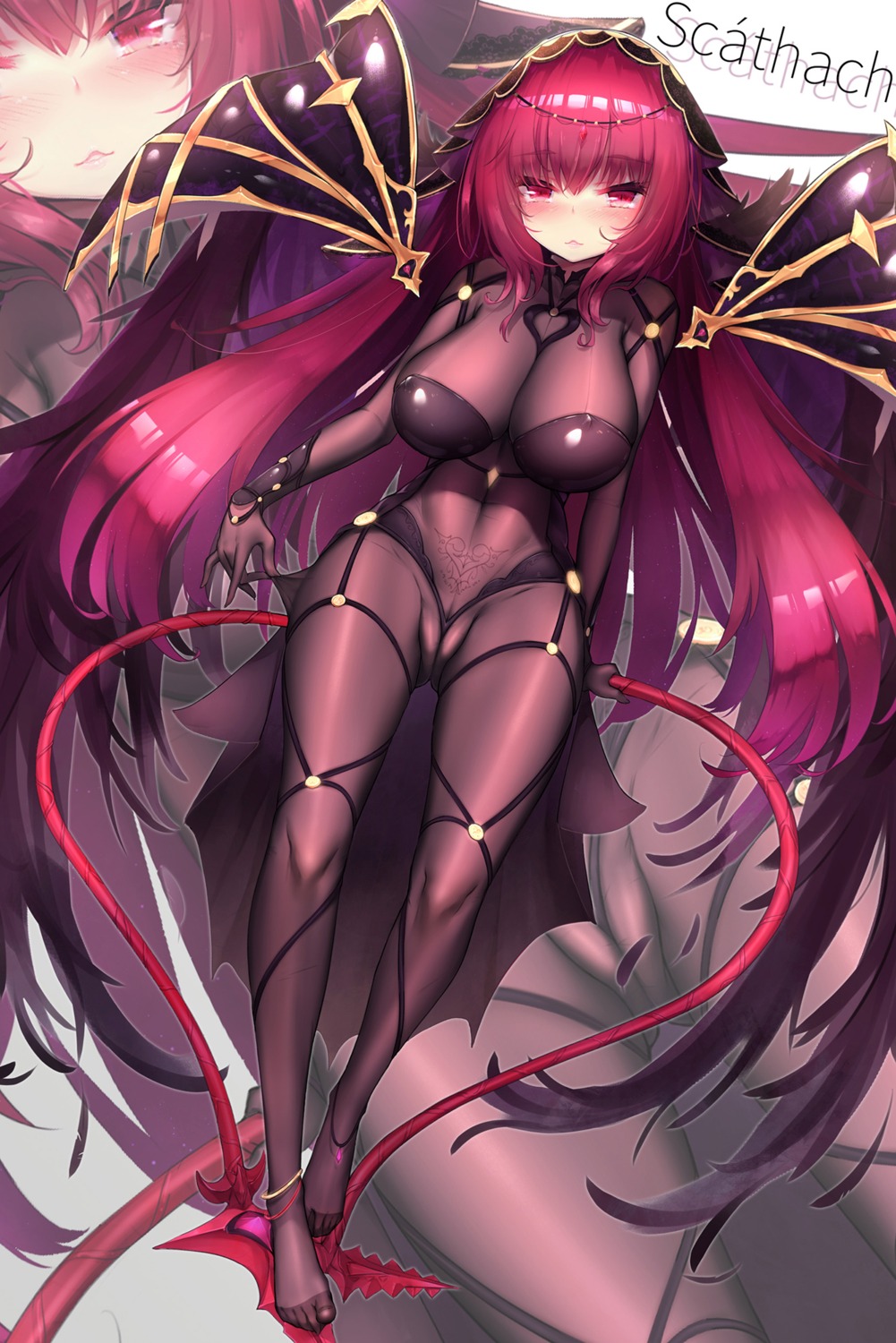 bodysuit cameltoe dk_senie fate/grand_order scathach_(fate/grand_order) thighhighs