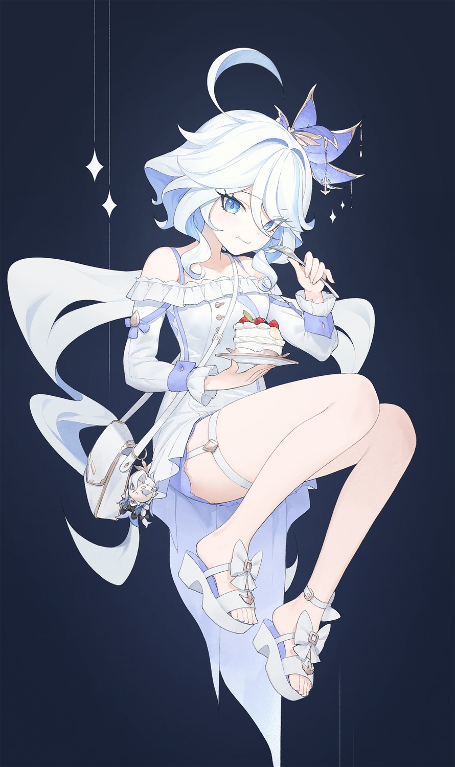 chibi furina garter genshin_impact heterochromia juffles neuvillette