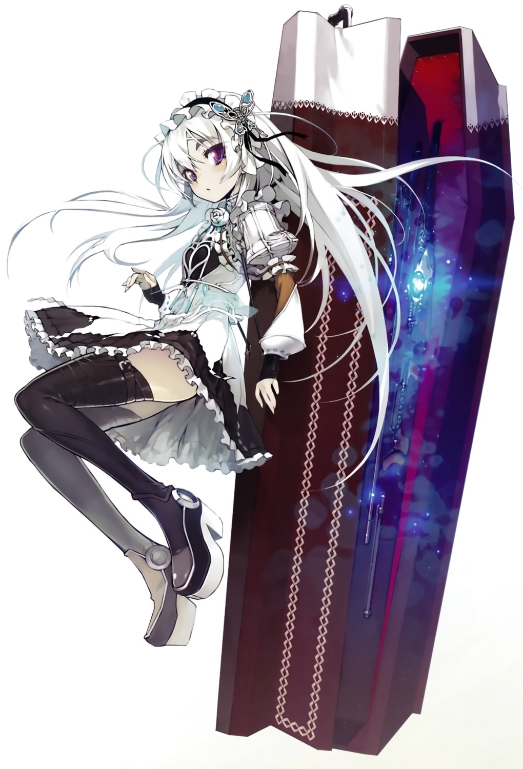 chaika_trabant gothic_lolita gun heels hitsugi_no_chaika lolita_fashion namaniku_atk thighhighs