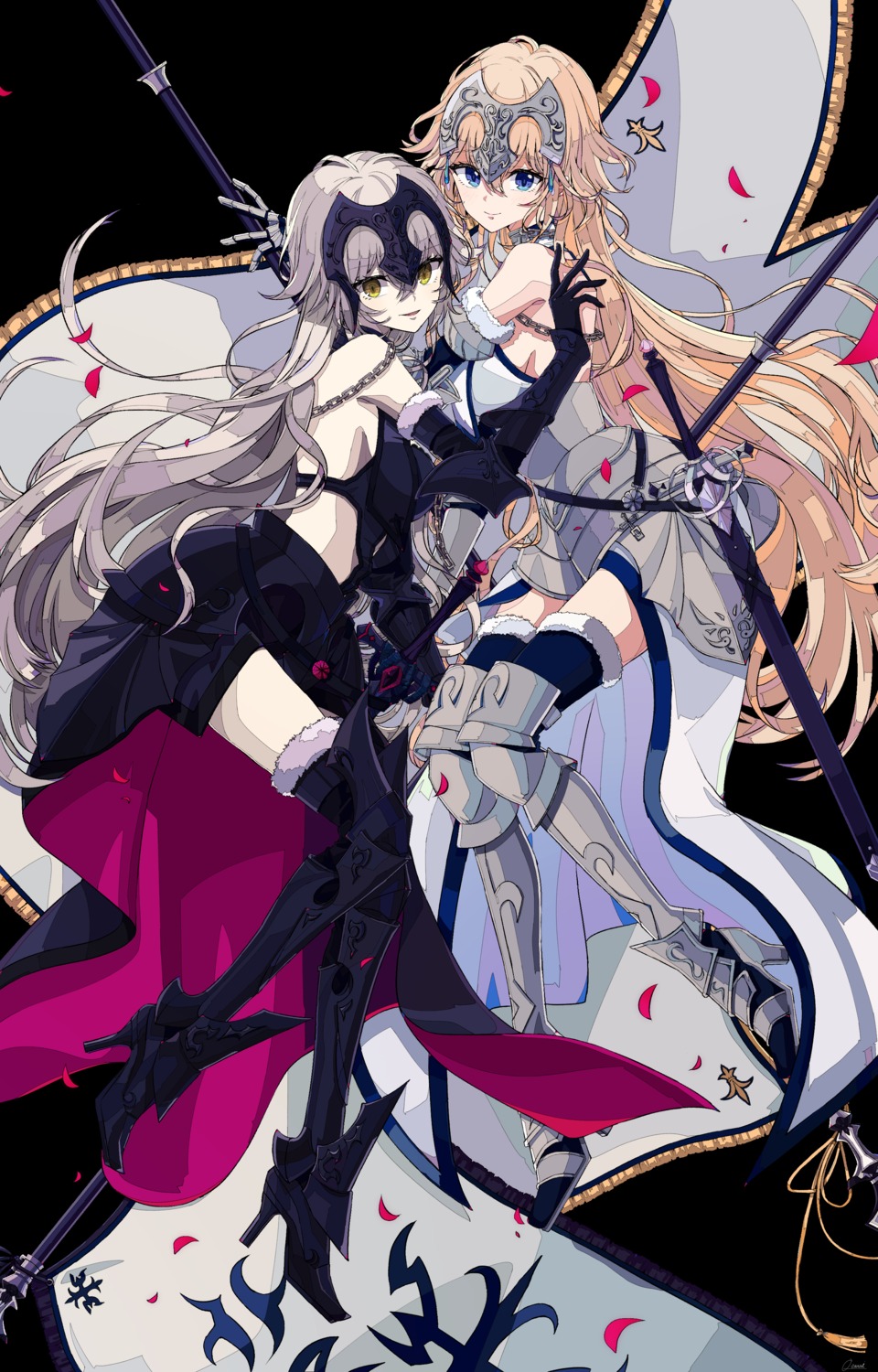 armor fate/grand_order heels jeanne_d'arc jeanne_d'arc_(alter)_(fate) jeanne_d'arc_(fate) osanai sword thighhighs