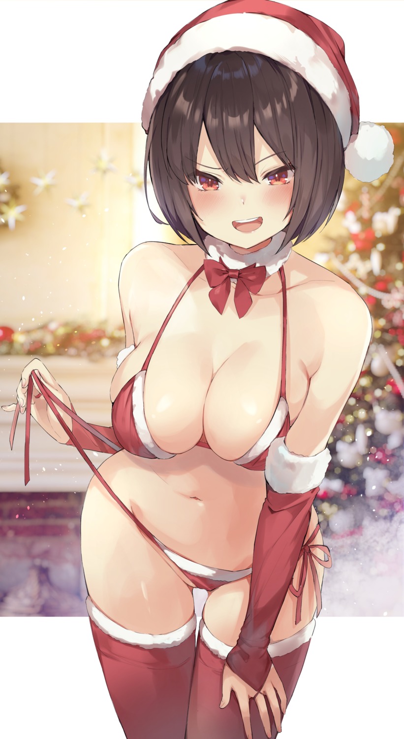 bikini christmas masco panty_pull swimsuits thighhighs undressing