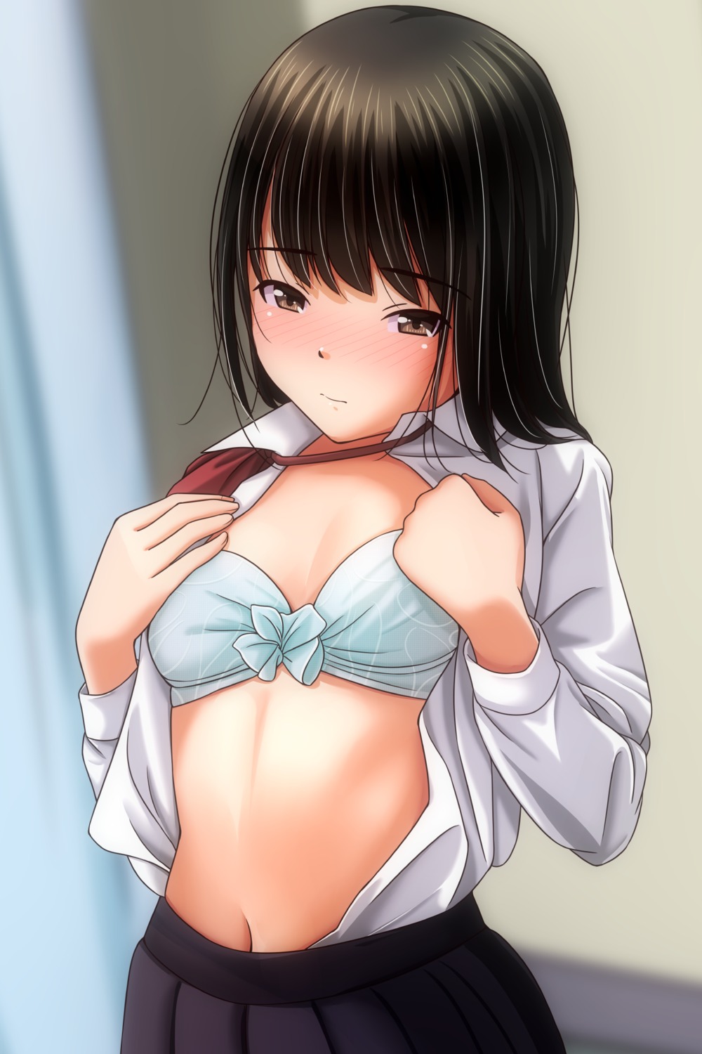 bra loli matsunaga_kouyou open_shirt seifuku undressing