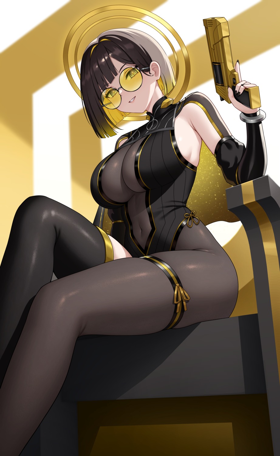 garter gun halo leotard megane secon thighhighs