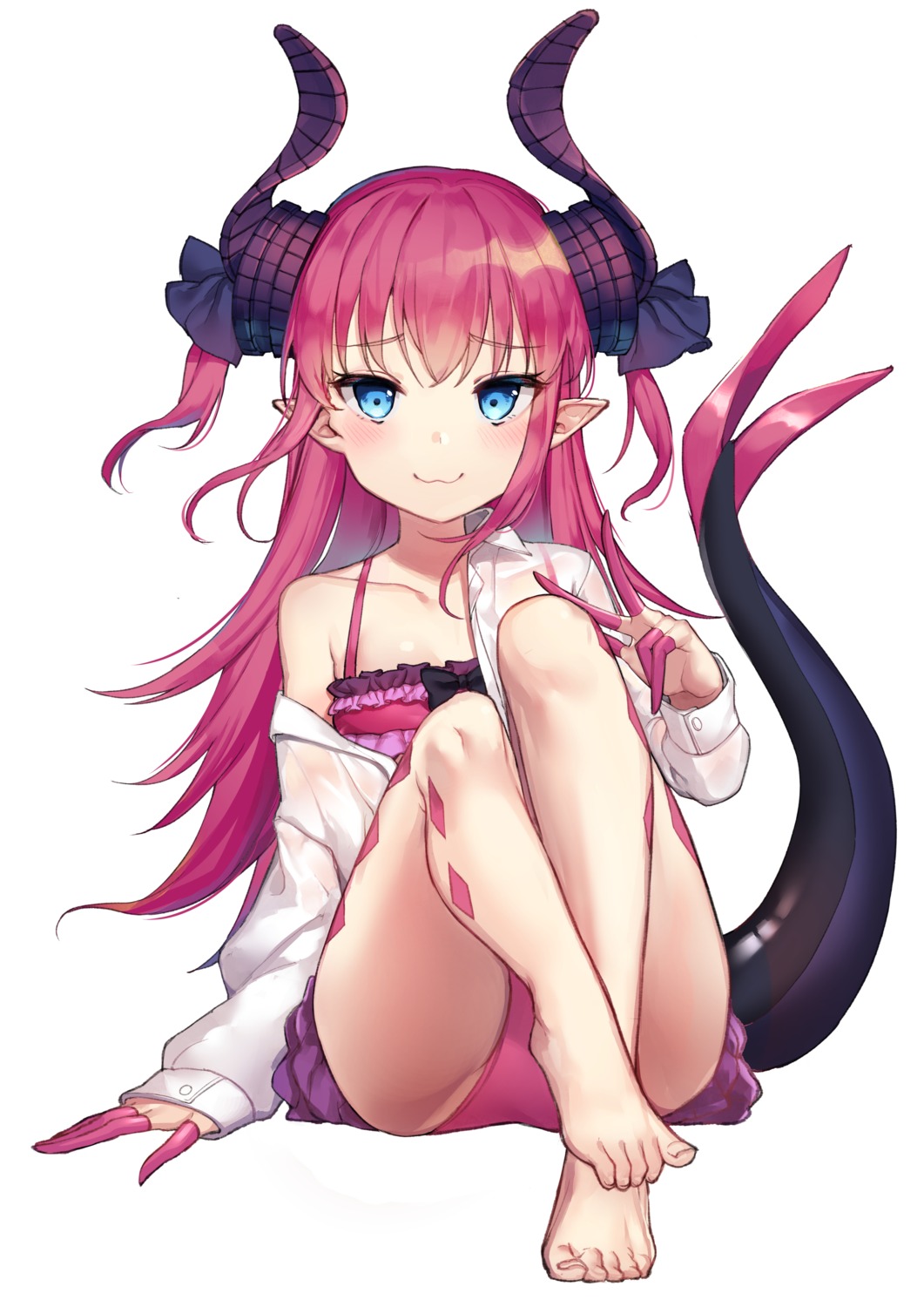 bada_(jksh5056) elizabeth_bathory fate/extra fate/extra_ccc fate/grand_order fate/stay_night horns lingerie open_shirt pantsu pointy_ears see_through tail