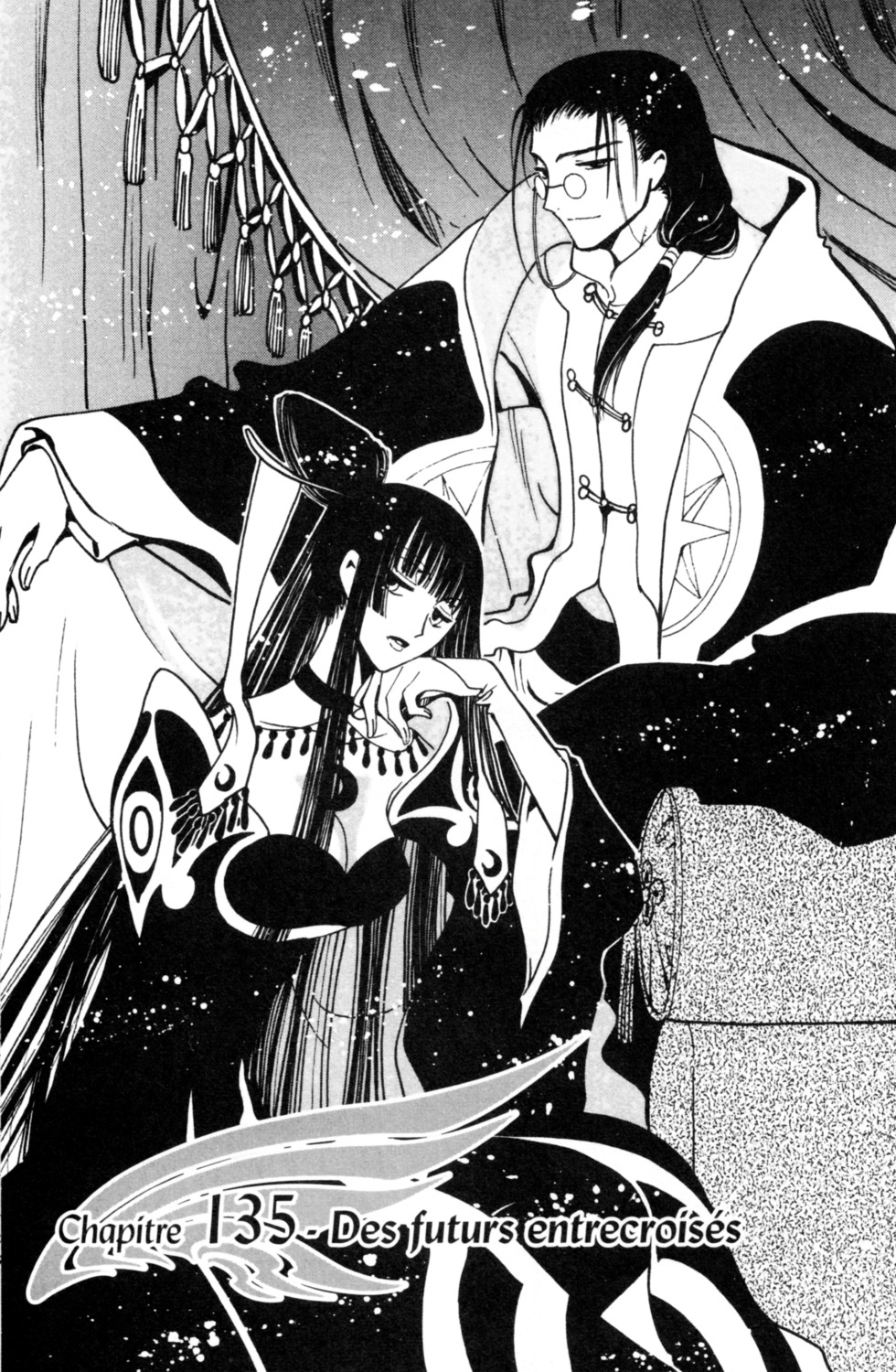 clamp cleavage clow_reed dress ichihara_yuuko megane monochrome xxxholic