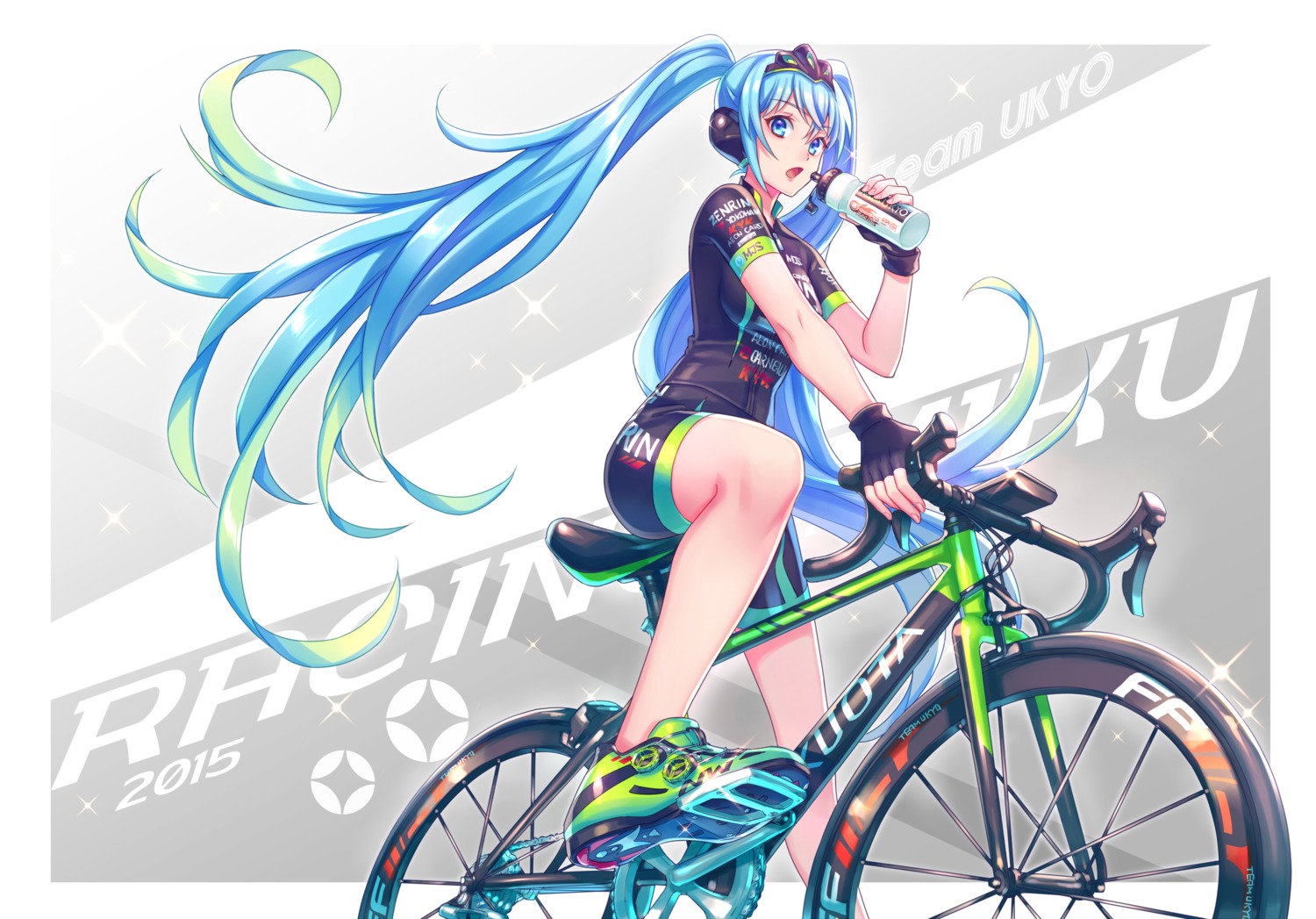 bike_shorts goodsmile_racing hatsune_miku headphones racing_miku vocaloid zoff_(daria)